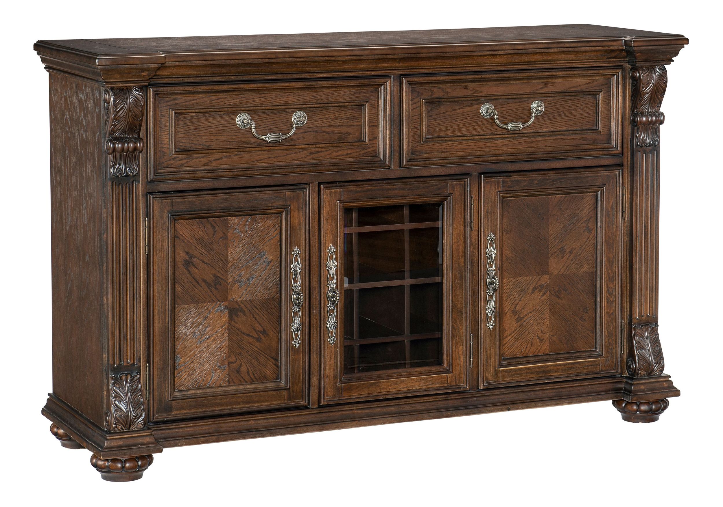 Bergen Wood Server with 2 Drawers & 3 Doors