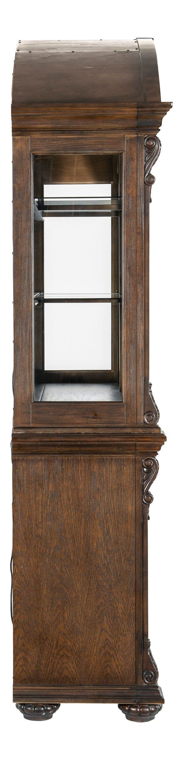 Bergen Wood/Glass Buffet & Hutch with 5 Doors & 3 Drawers