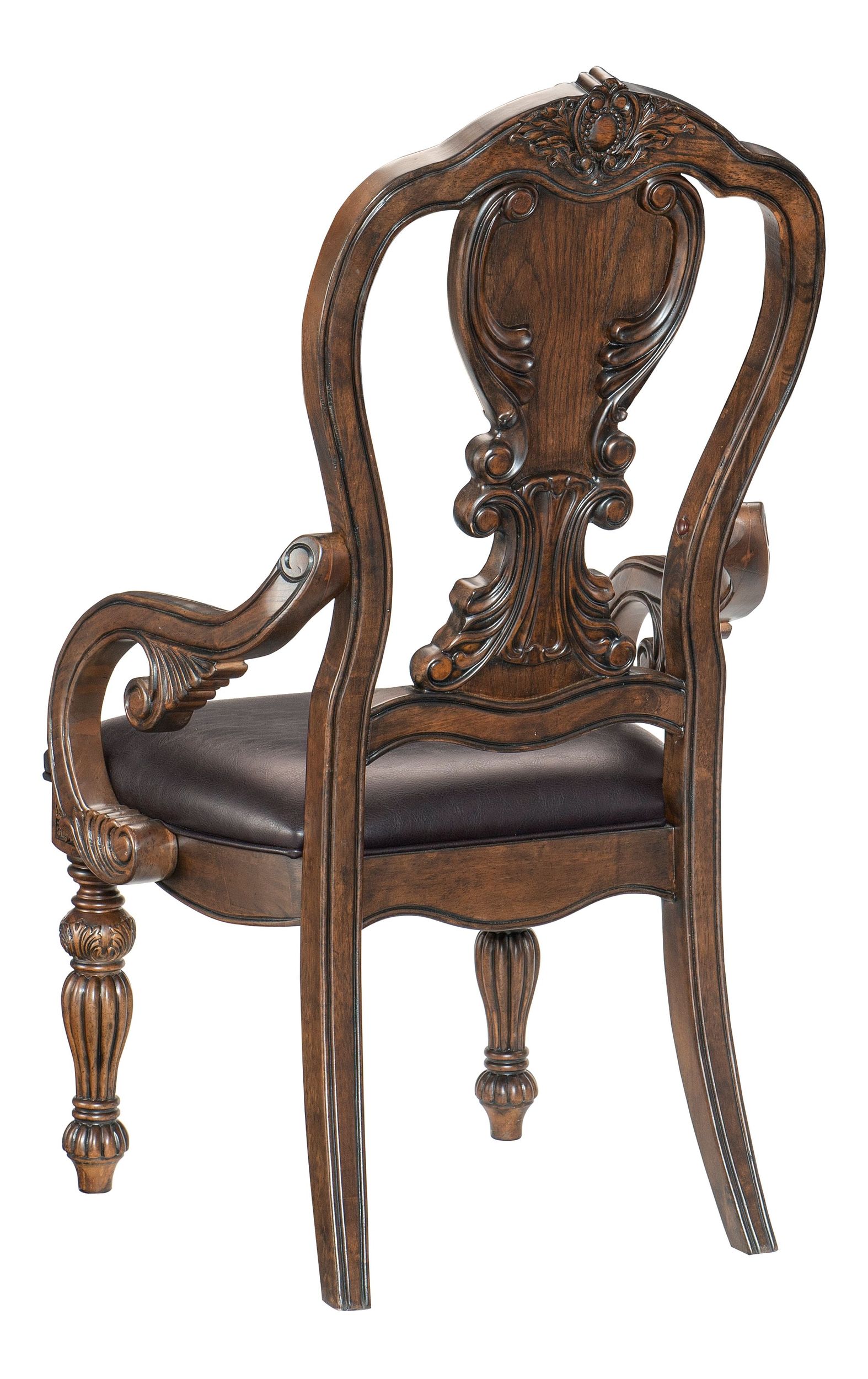 Bergen Faux Leather/Wood Arm Chair