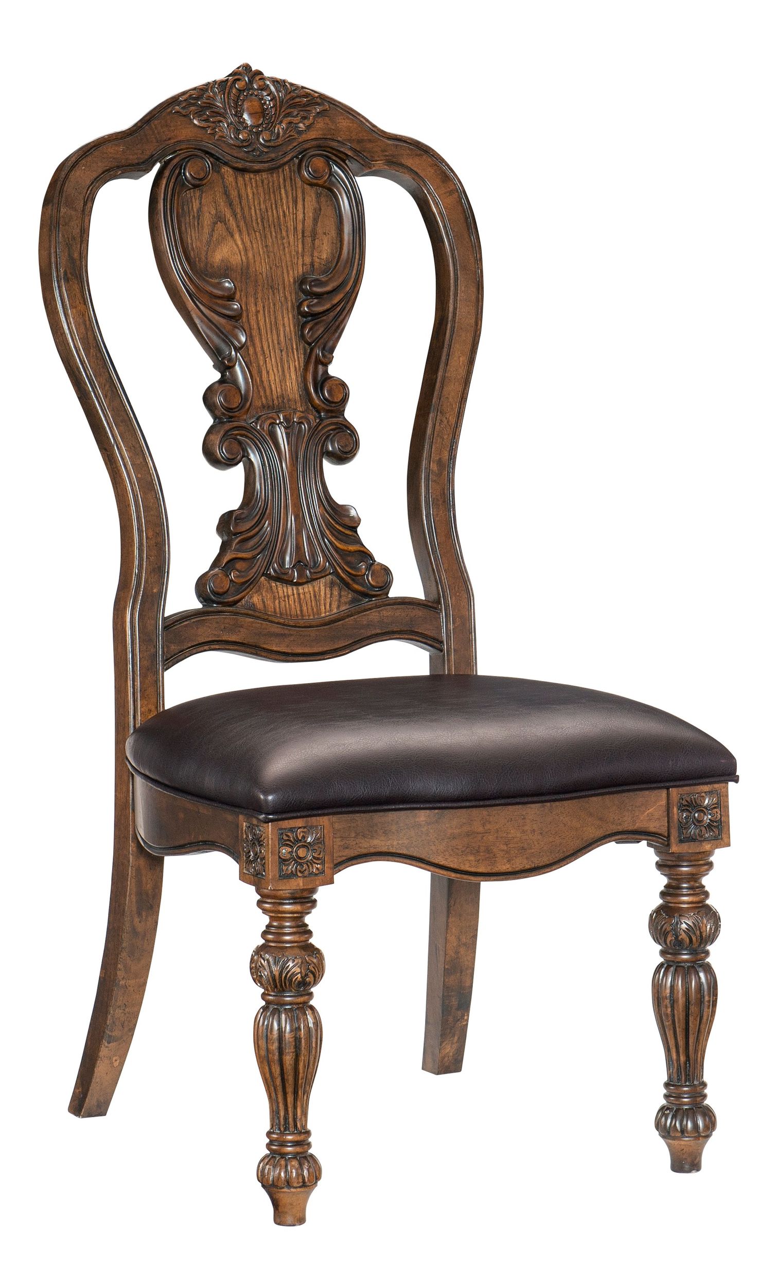 Bergen Faux Leather/Wood Side Chair