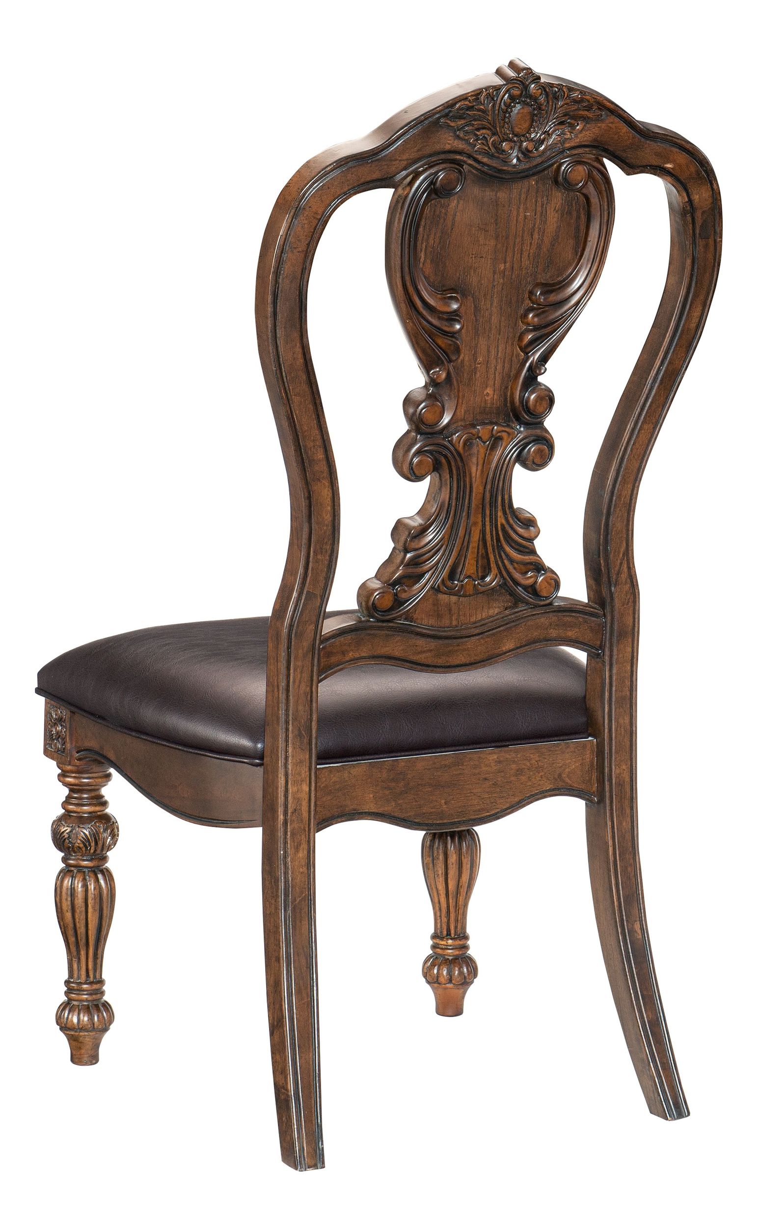 Bergen Faux Leather/Wood Side Chair