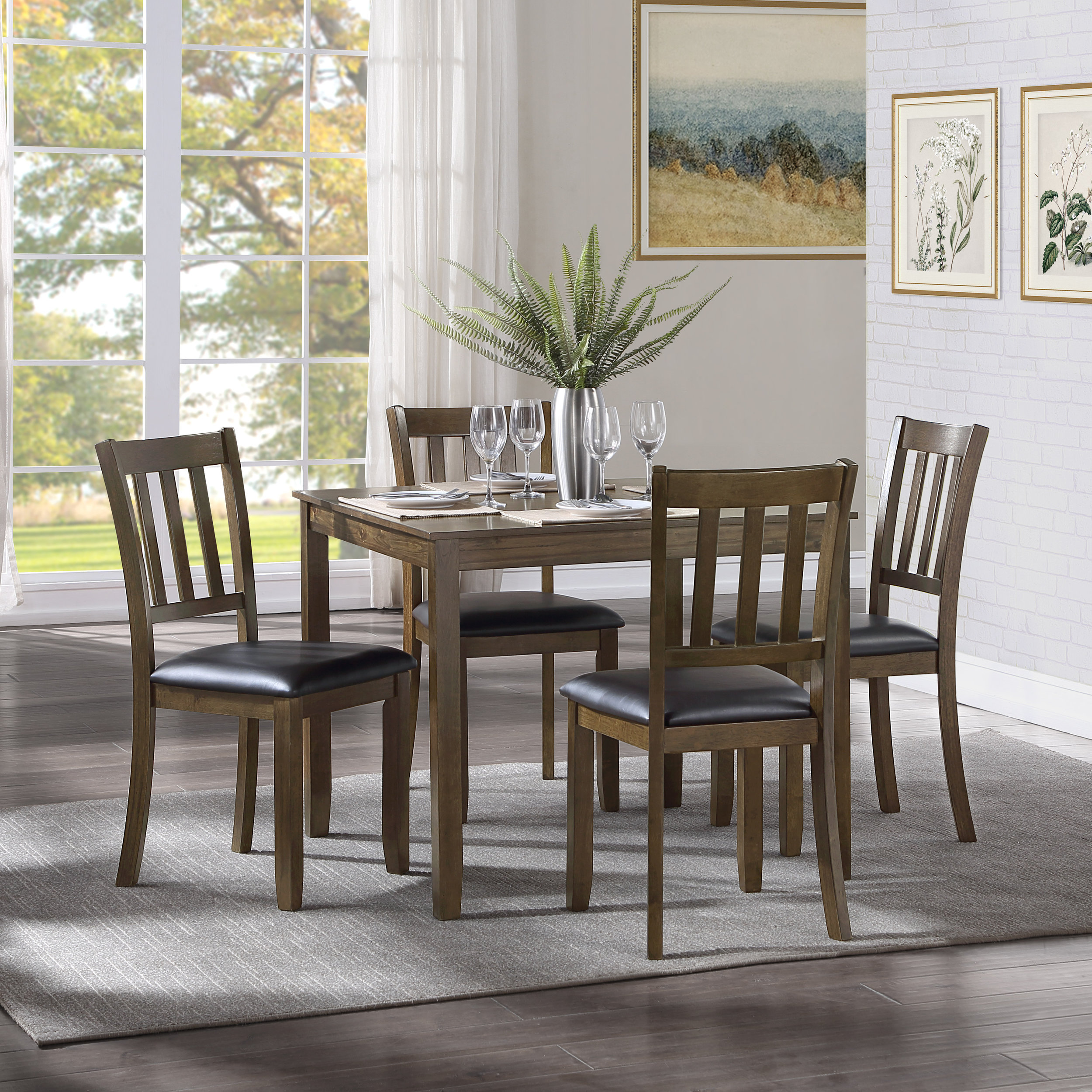 Faust Wood 5-Piece Pack Dinette Set