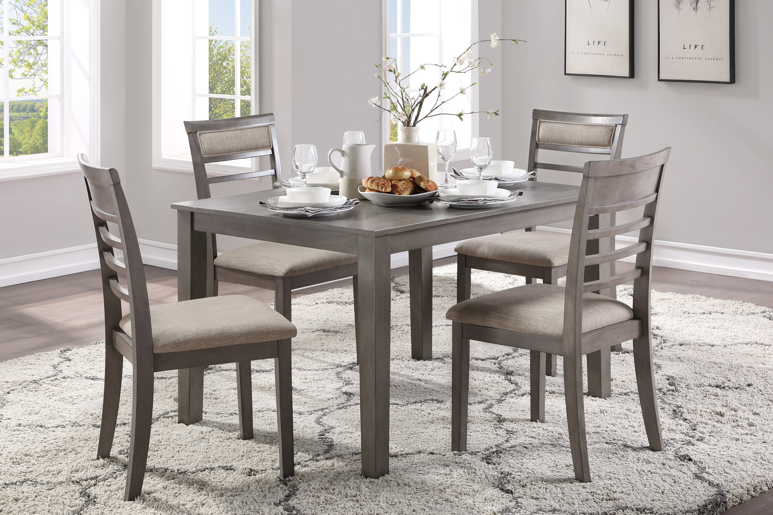 Lovell Wood 5-Piece Pack Dinette Set