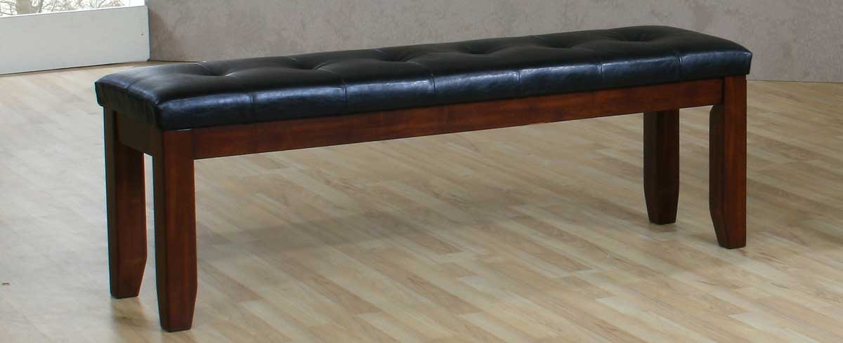 Ameillia Transitional Faux Leather/Wood Dining Bench 60" by Homelegance