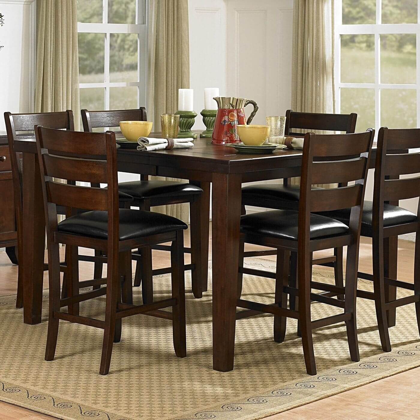 Ameillia Classic Rectangular Wood Veneer Counter Table