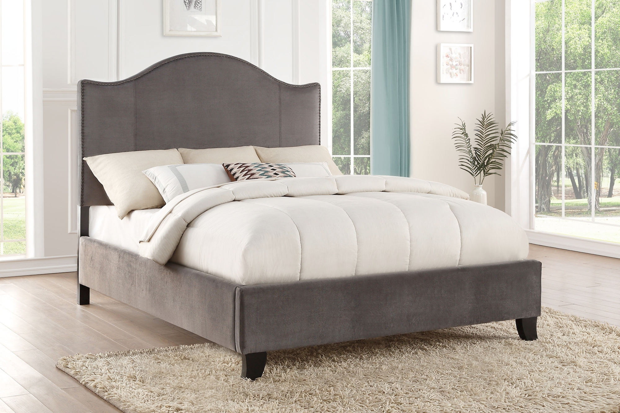 Carlow Velvet Fabric Bed