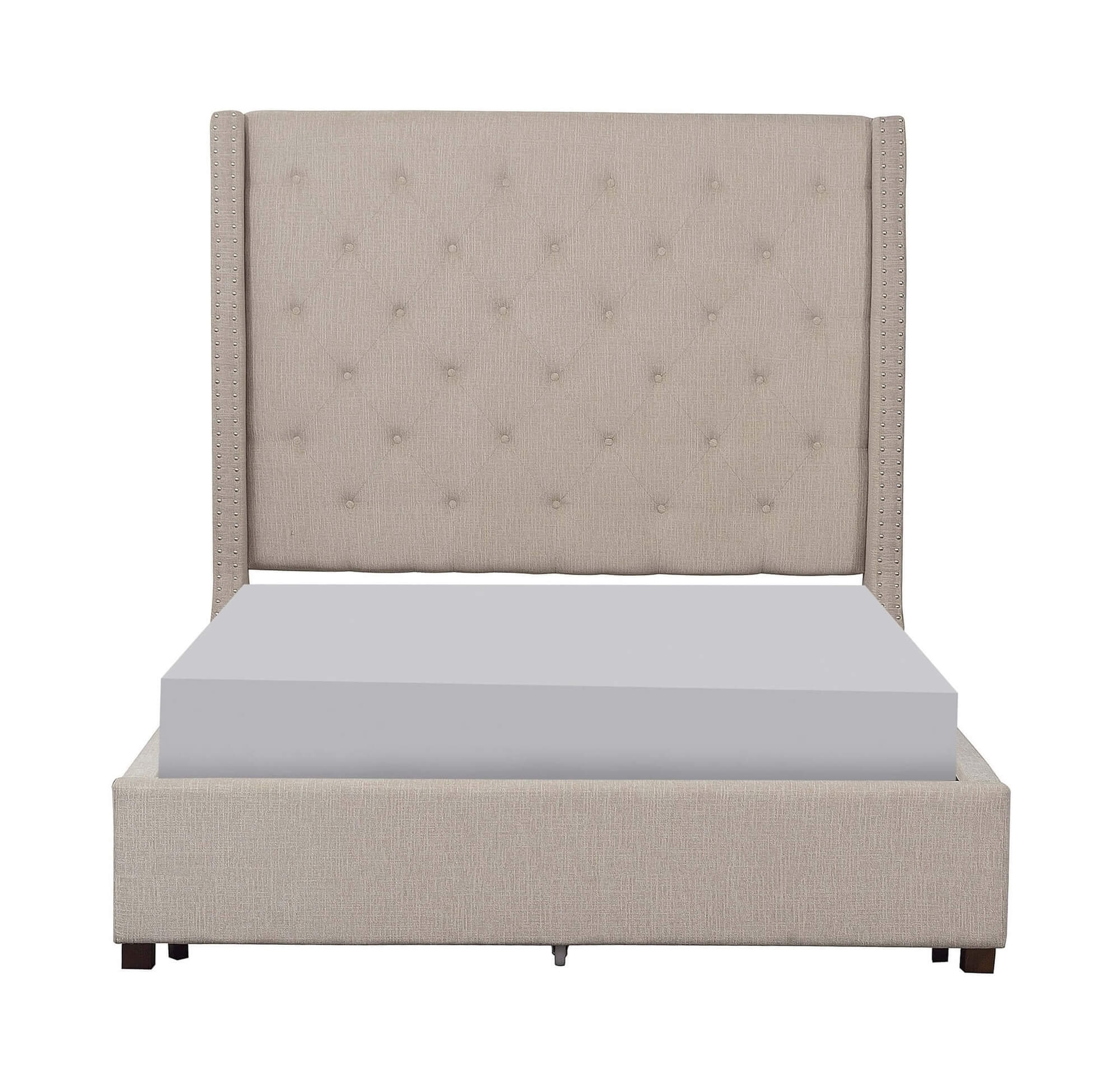 Fairborn Fabric Button-Tufted Platform Bed, Queen Size