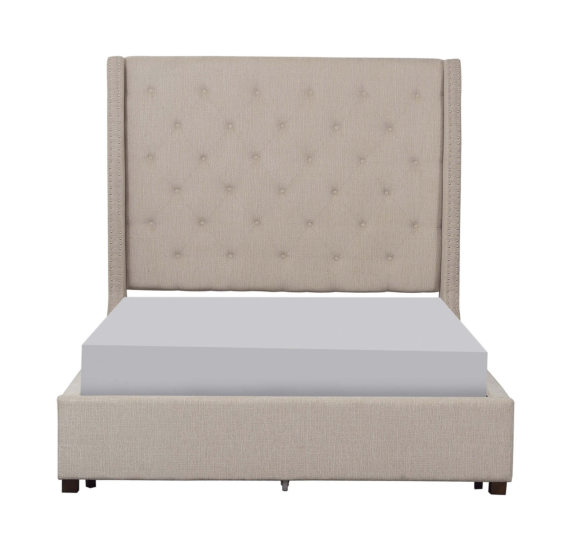 Fairborn Fabric Button-Tufted Storage Platform Bed, Full Size