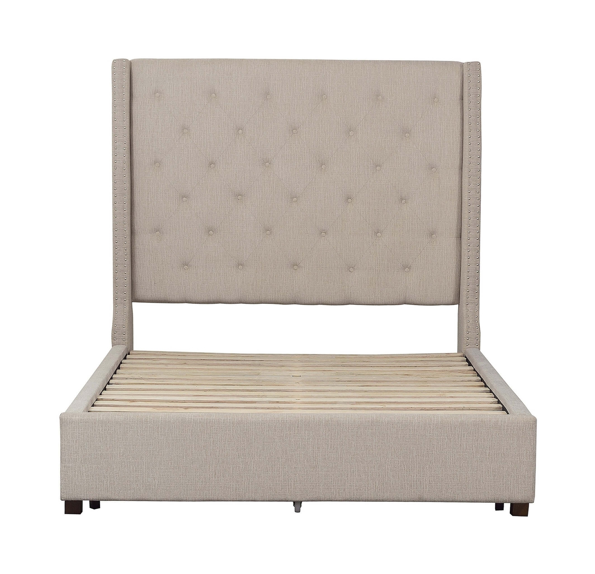 Fairborn Fabric Button-Tufted Storage Platform Bed, Queen Size