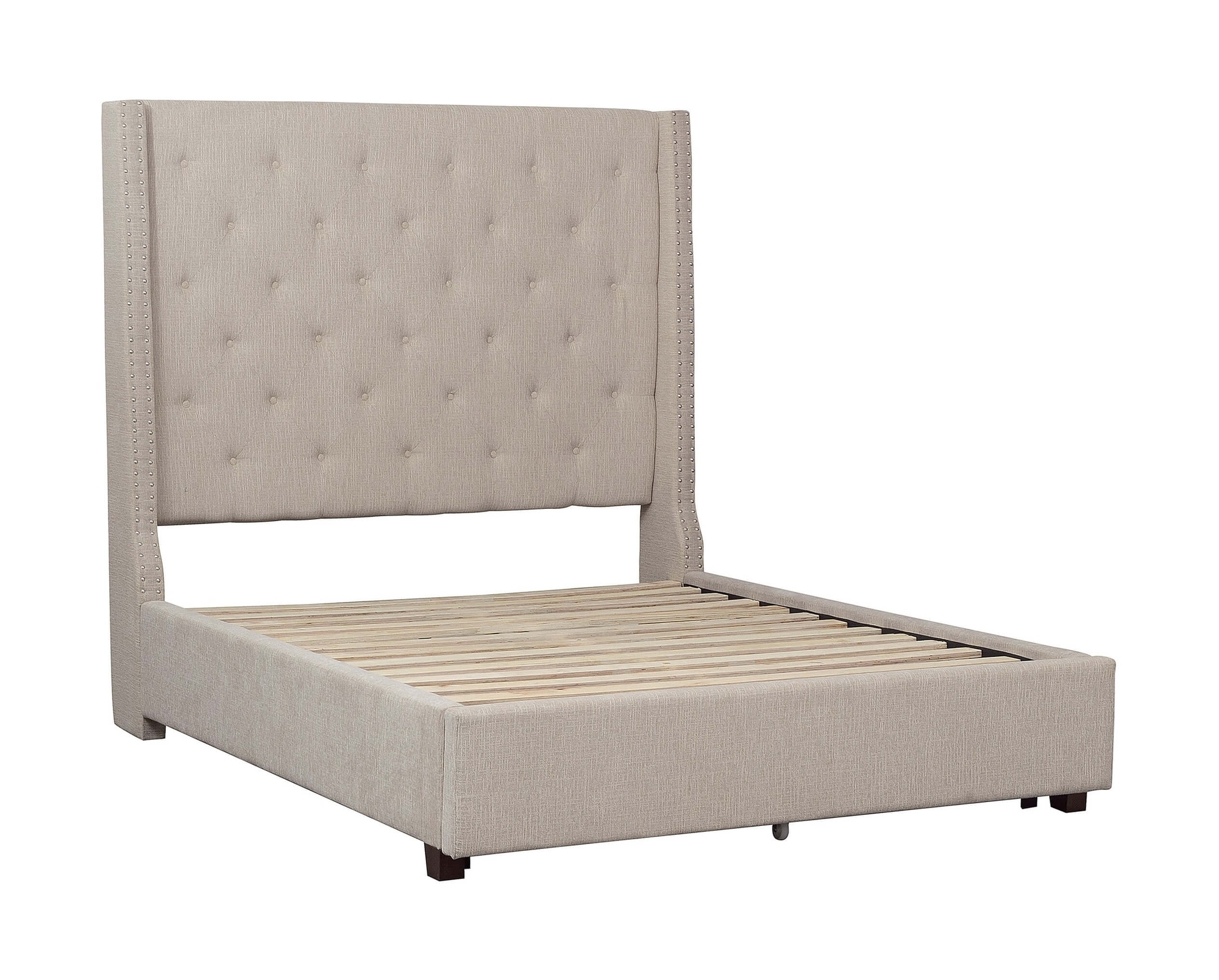 Fairborn Fabric Button-Tufted Storage Platform Bed, Queen Size