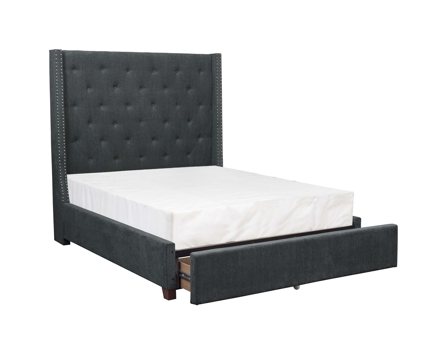 Fairborn Fabric Button-Tufted Storage Platform Bed, Full Size