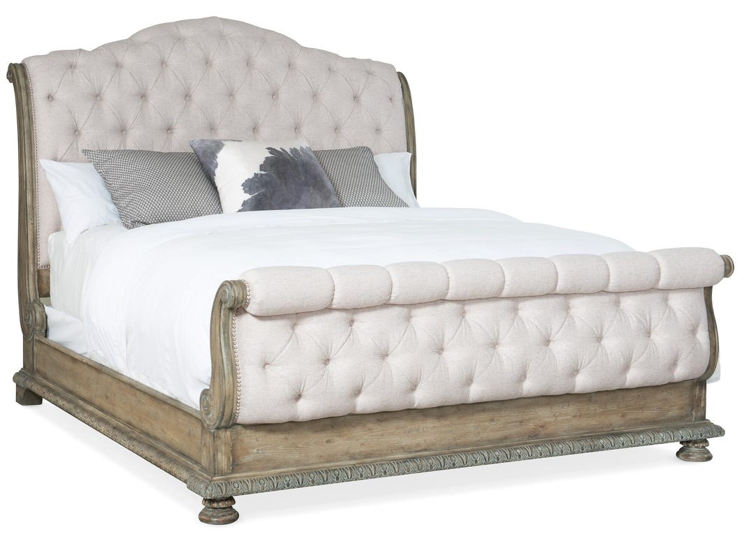 Castella Fabric/Wood Tufted Bed