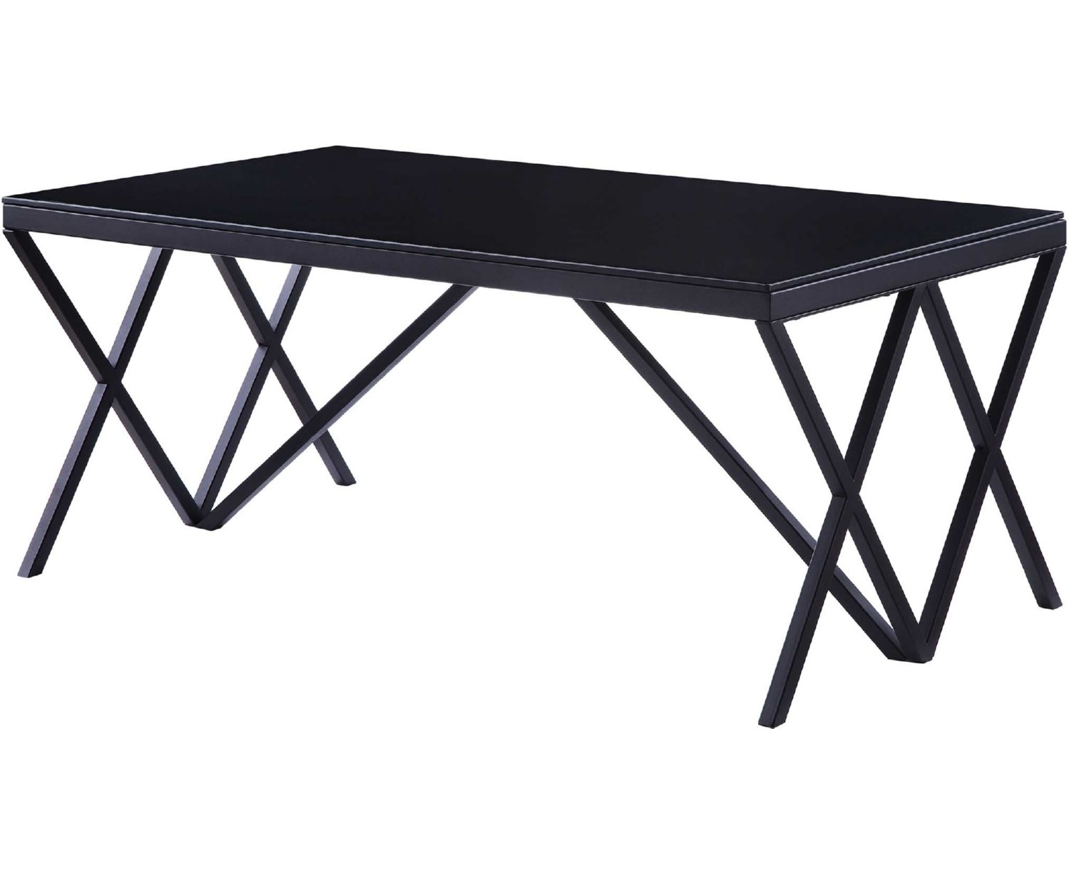 Magenta Glass/Metal Rectangular Coffee Table Set
