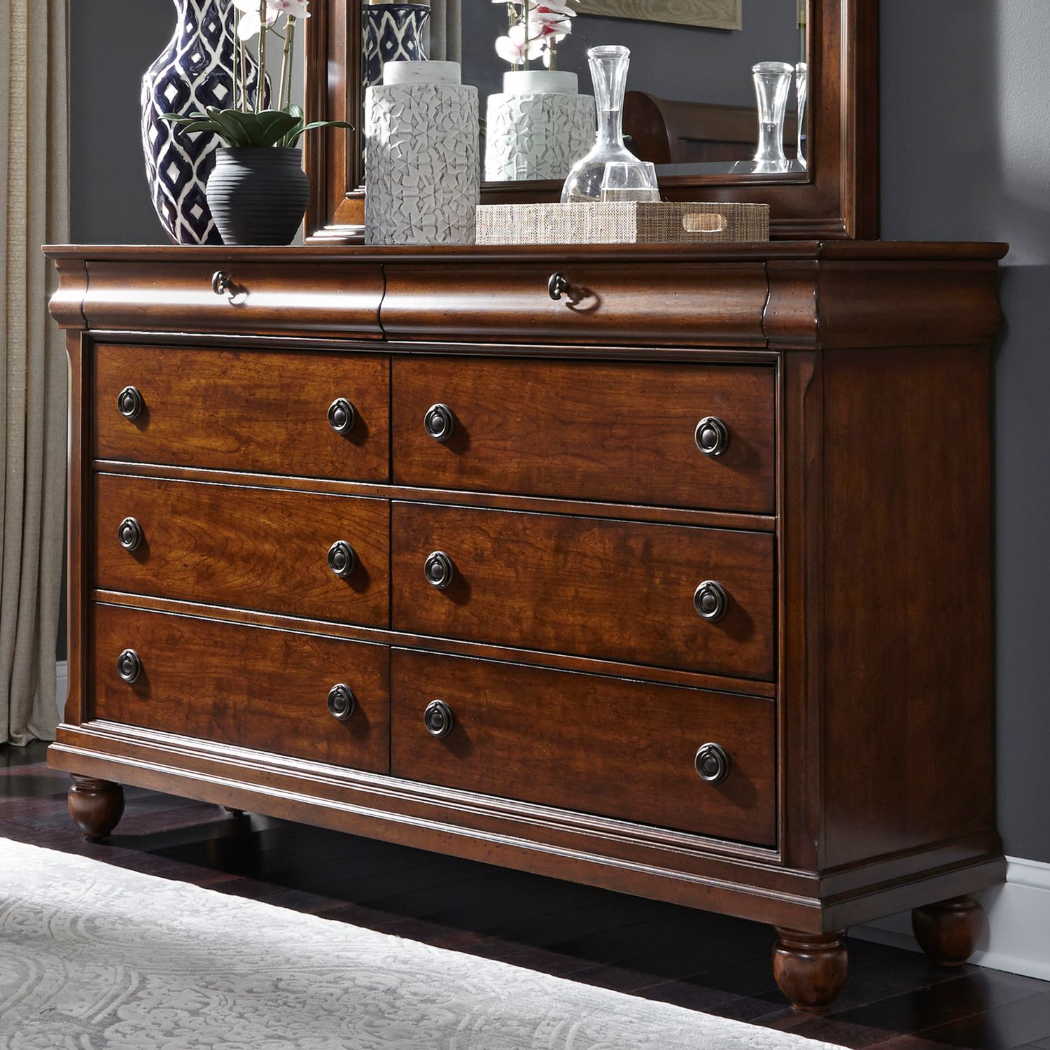 Rustic Traditions Wood 8-Drawer Double Dresser