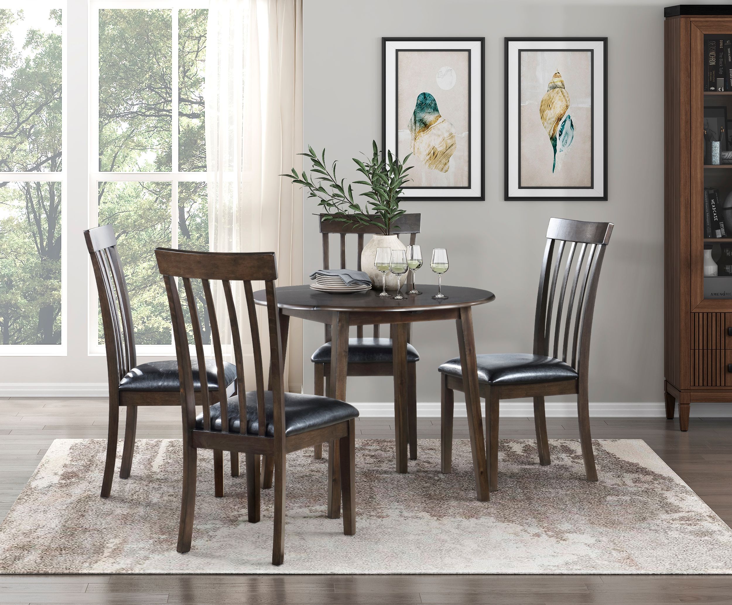 Rutland Round Drop Leaf Wood Dining Table