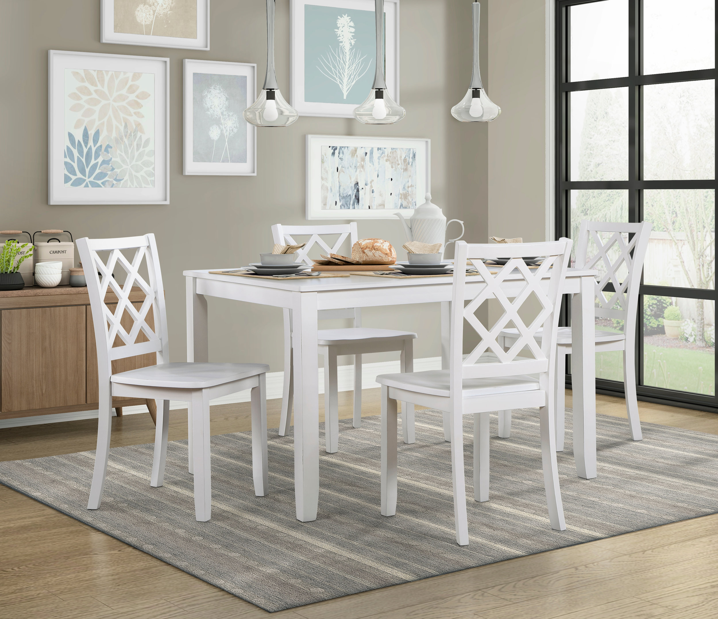 Astoria Wood 5-Piece Pack Dinette Set