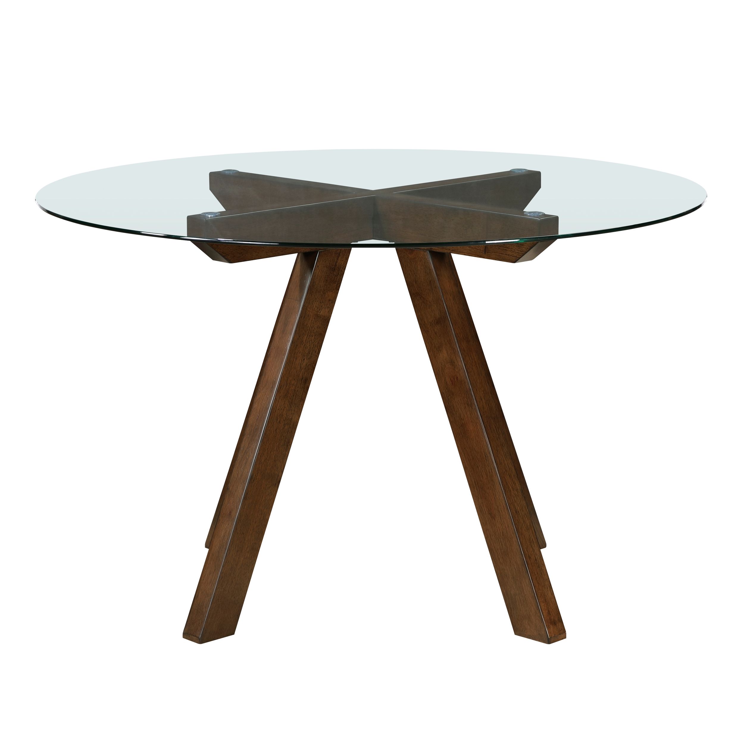 Aiden Round Glass/Wood Dining Table