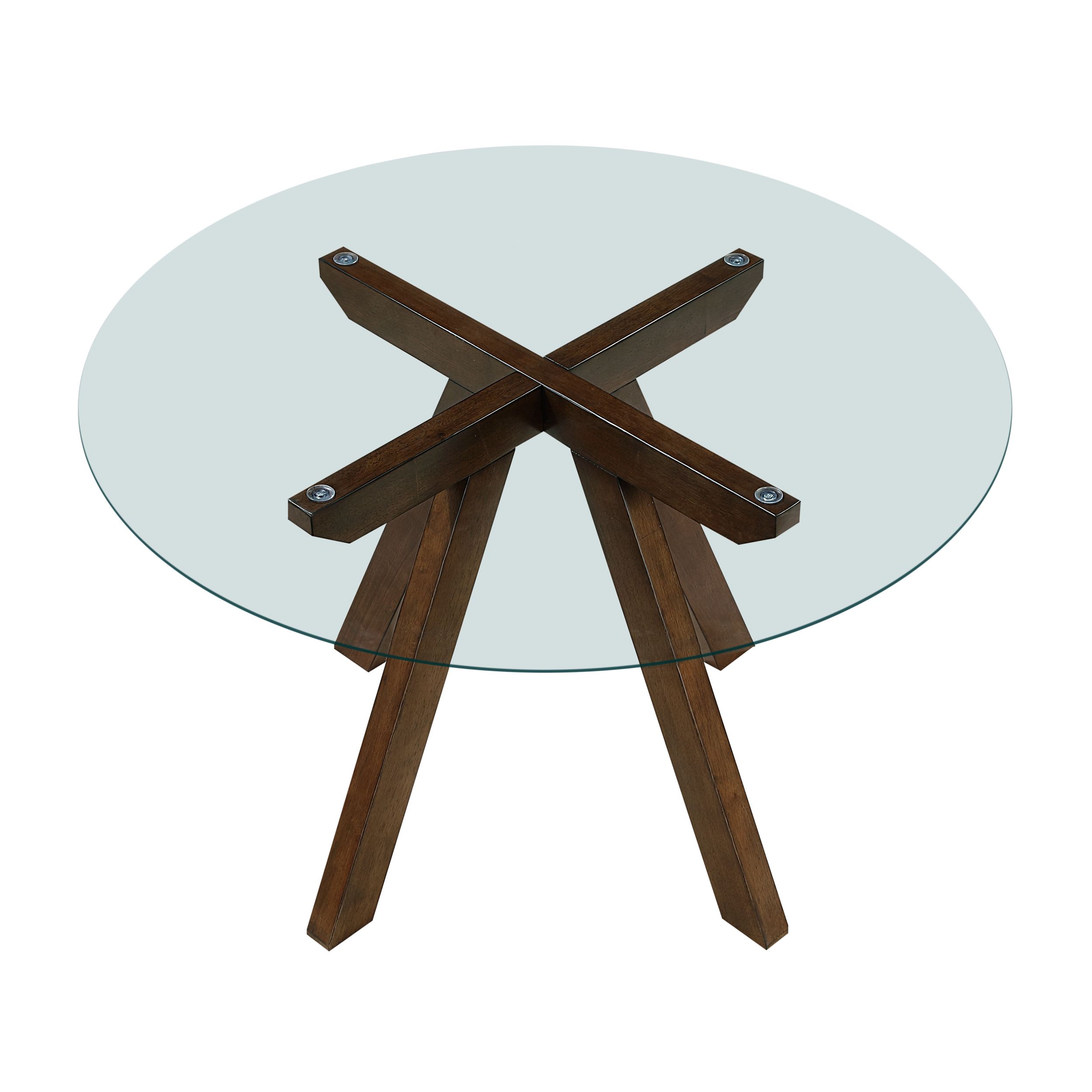 Aiden Round Glass/Wood Dining Room Set
