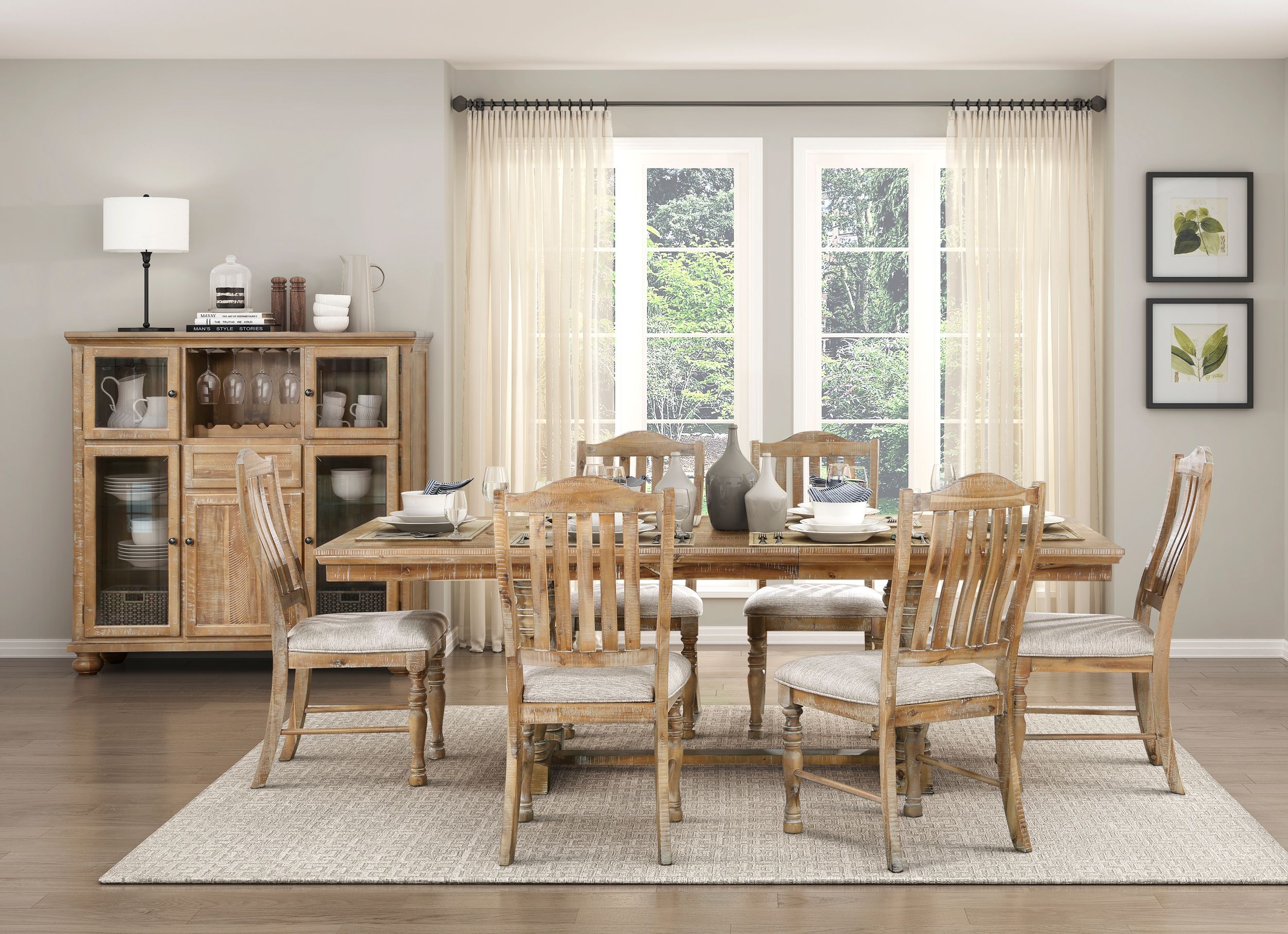Weatherford Rectangular Extendable Wood Dining Table