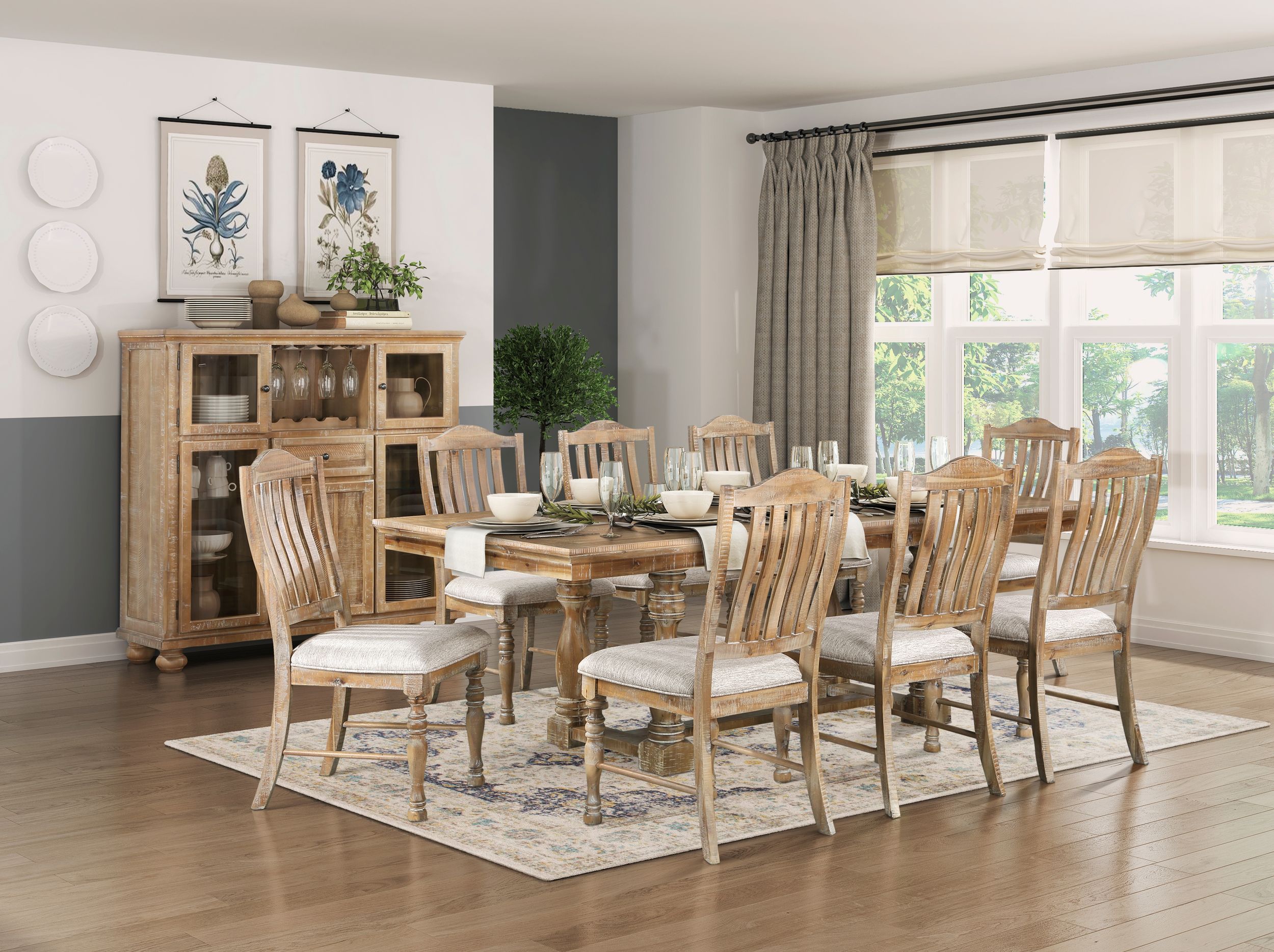 Weatherford Rectangular Extendable Wood Dining Table