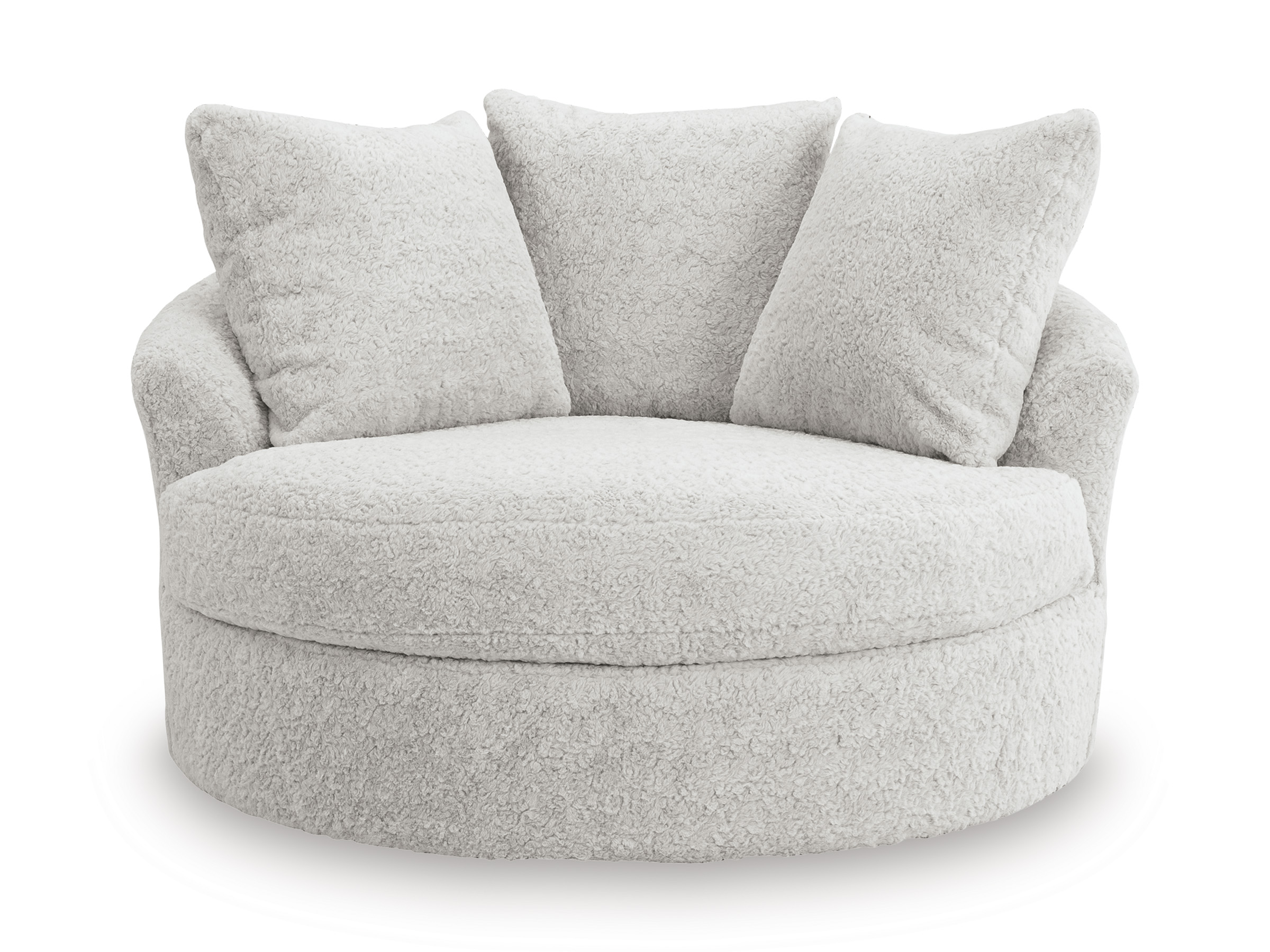 Cuddle Plush Polyester Oversized Swivel Accent Chair