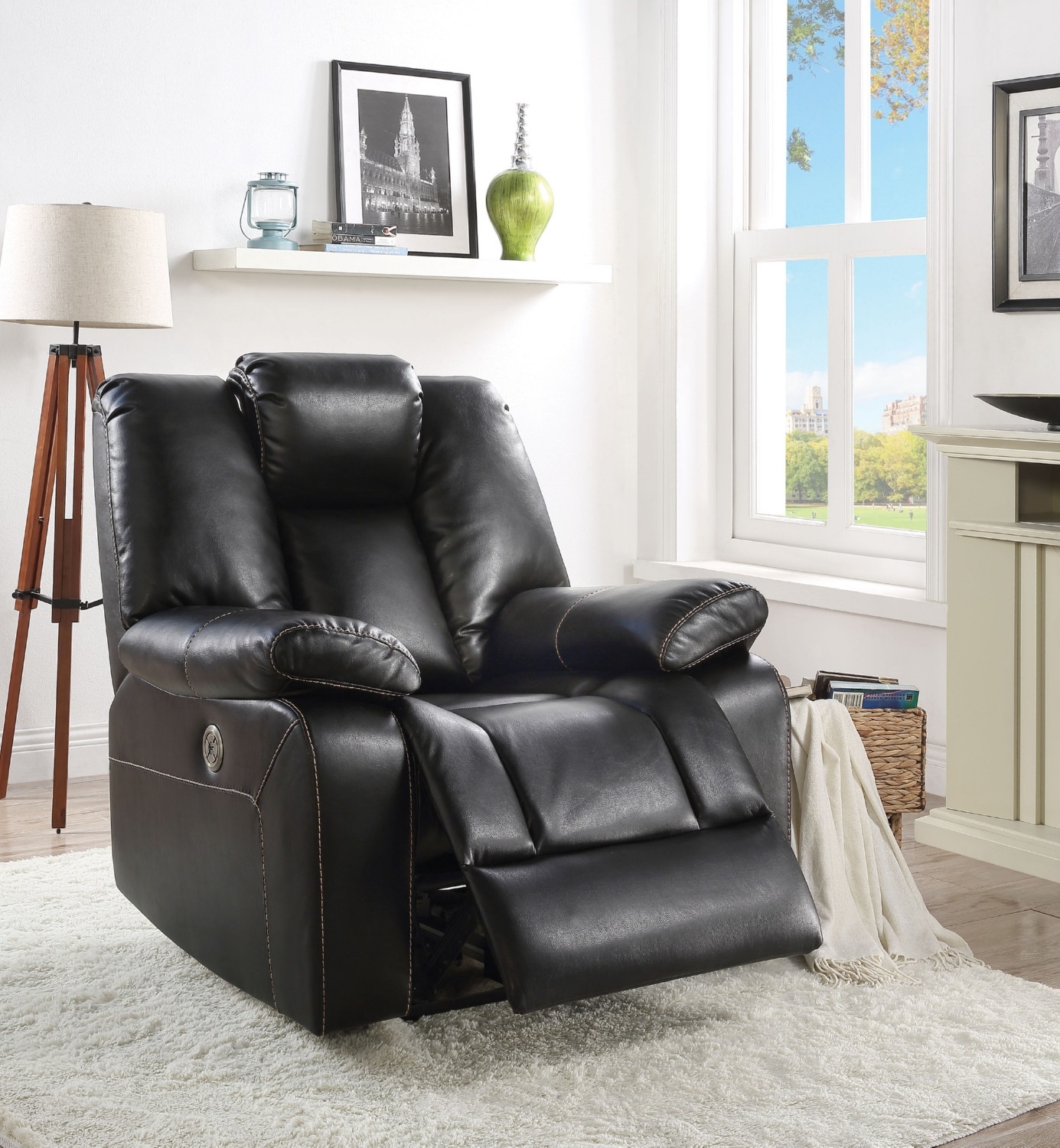 Jailene Leather-Aire Power Motion Recliner w/USB