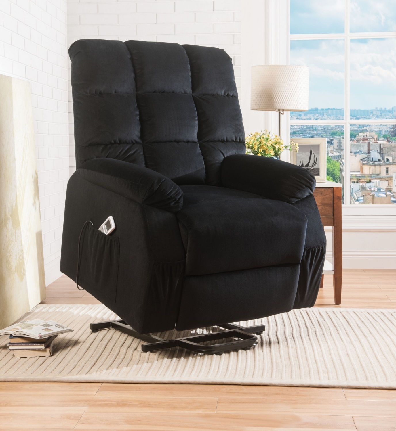 Ipompea Velvet Power Recliner Chair w/Lift & Massage