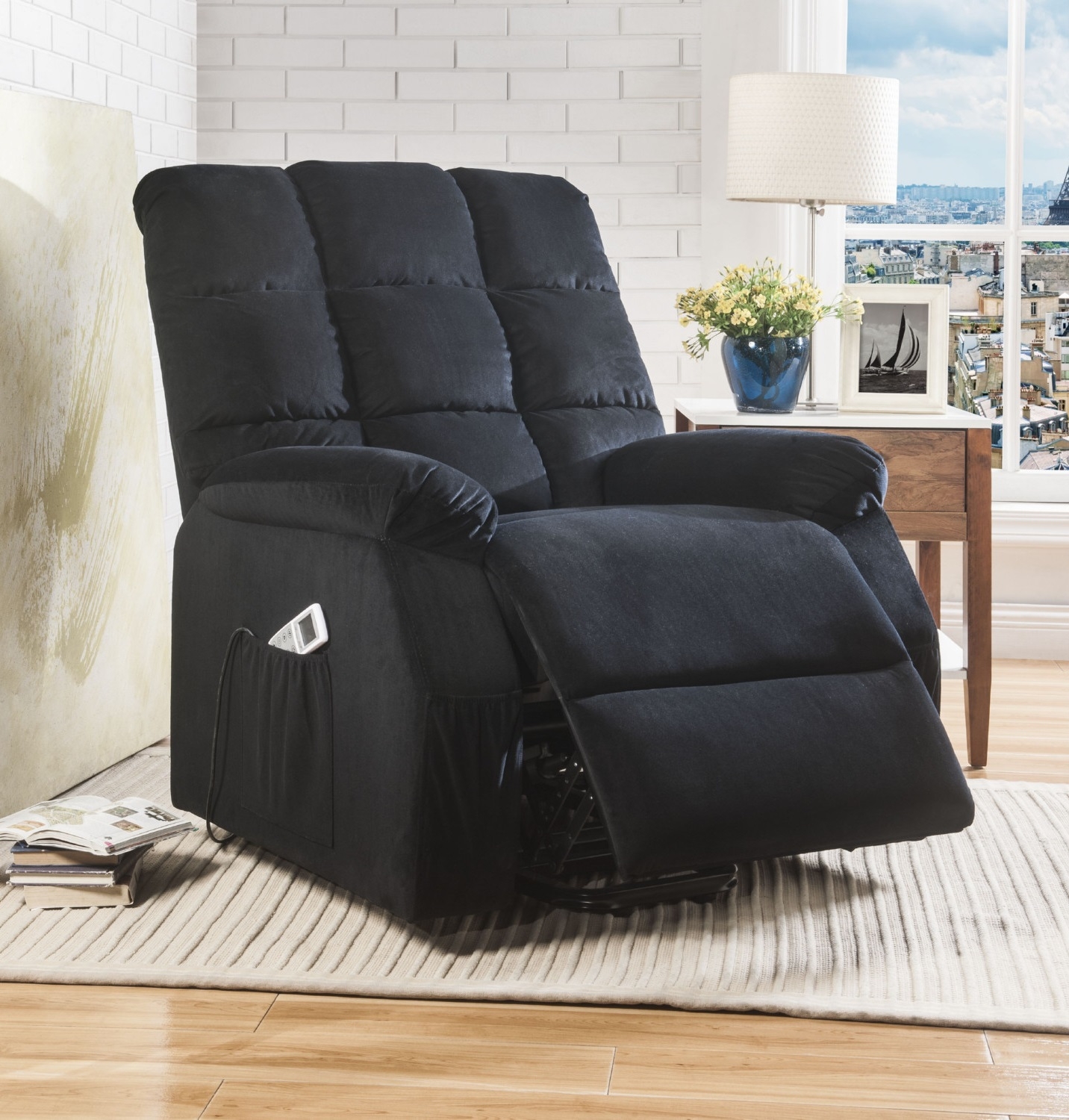 Ipompea Velvet Power Recliner Chair w/Lift & Massage