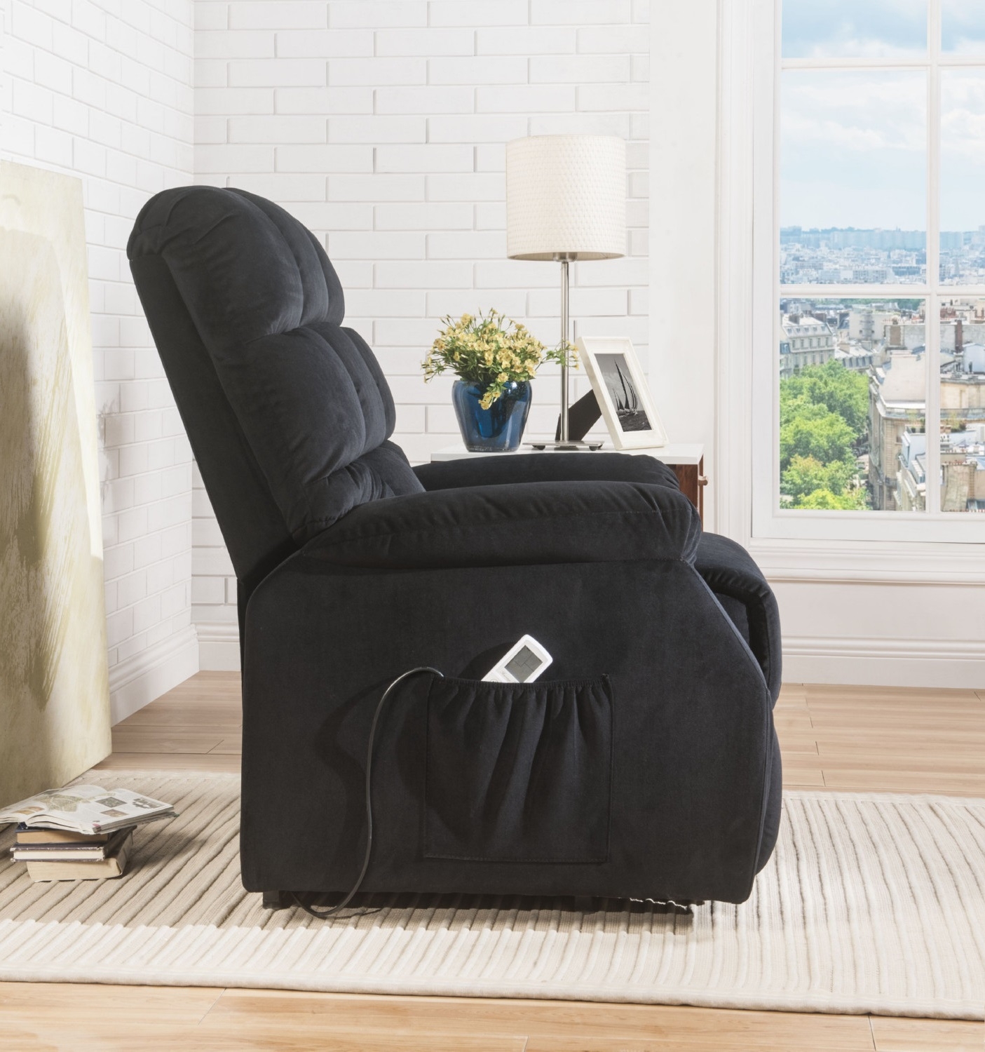 Ipompea Velvet Power Recliner Chair w/Lift & Massage