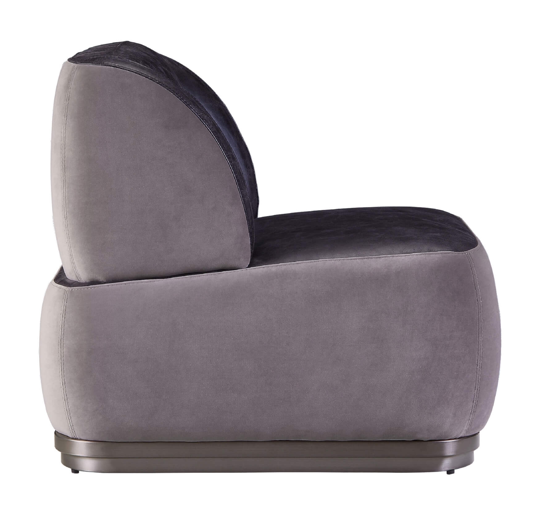 Decapree Top Grain Leather/Velvet  Accent Chair