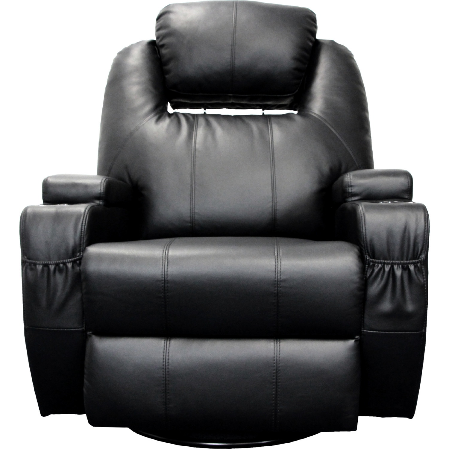 Waterlily Bonded Leather Swivel Rocker Recliner w/Massage