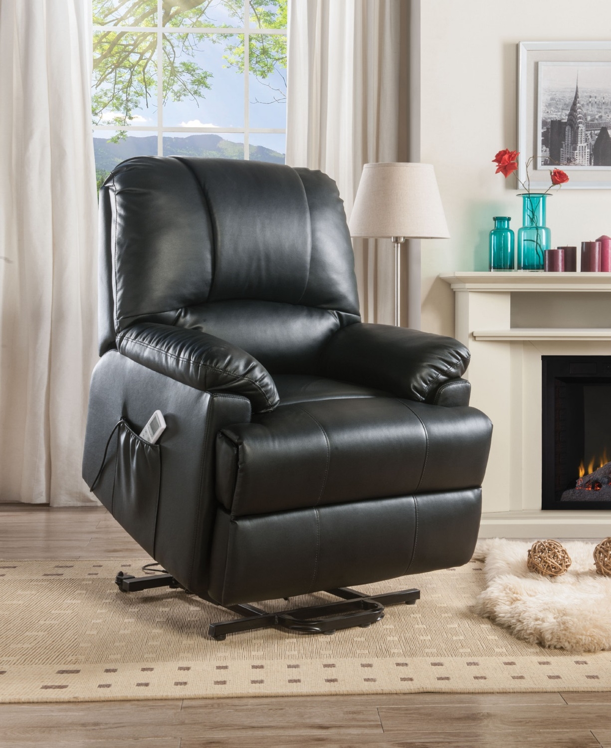 Ixora Power Lift Massage Leatherette Recliner