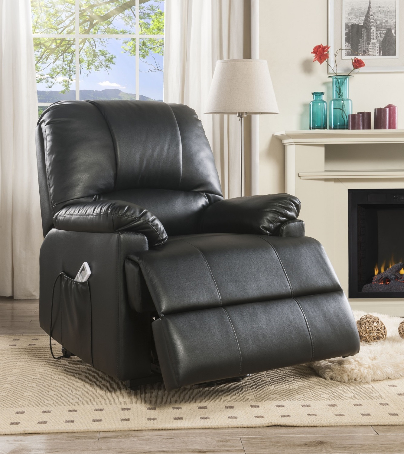 Ixora Power Lift Massage Leatherette Recliner