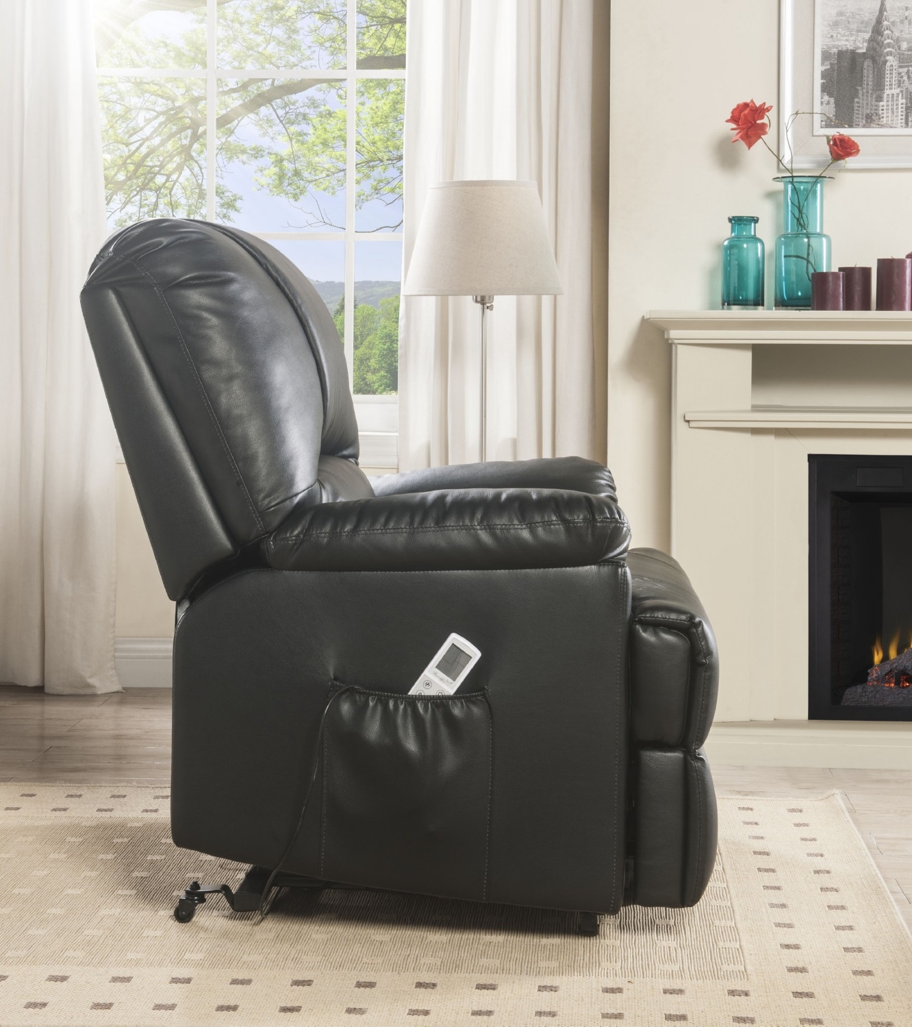 Ixora Power Lift Massage Leatherette Recliner
