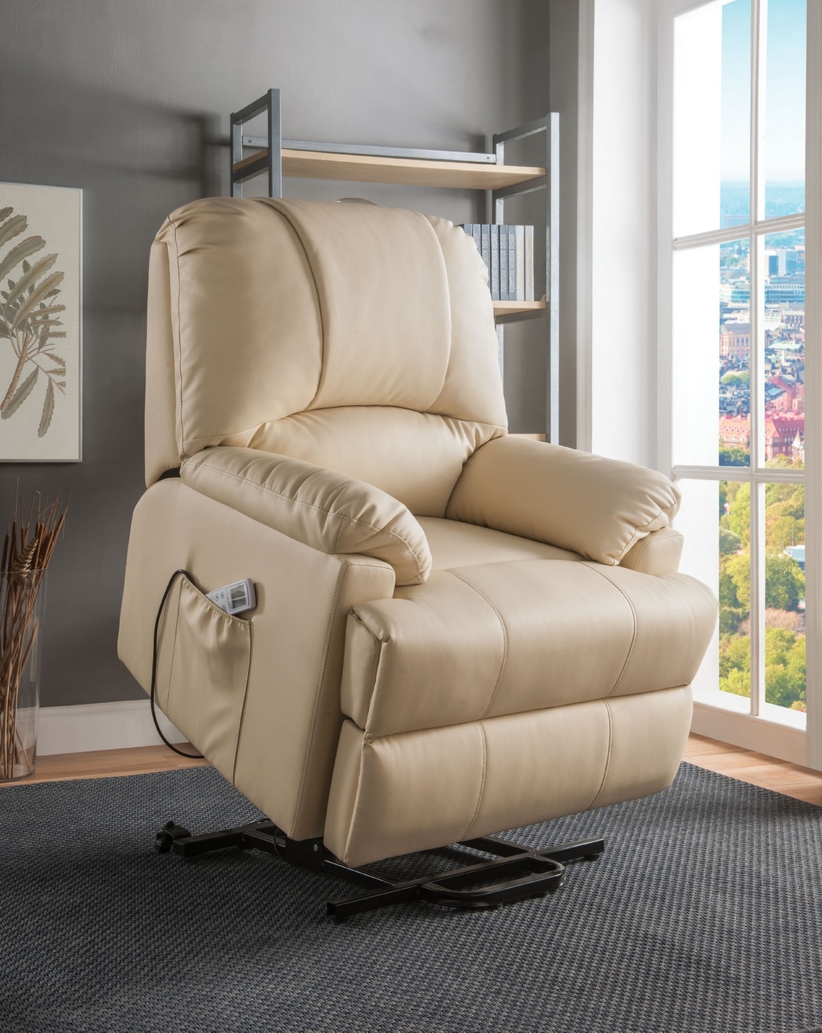Ixora Power Lift Massage Leatherette Recliner