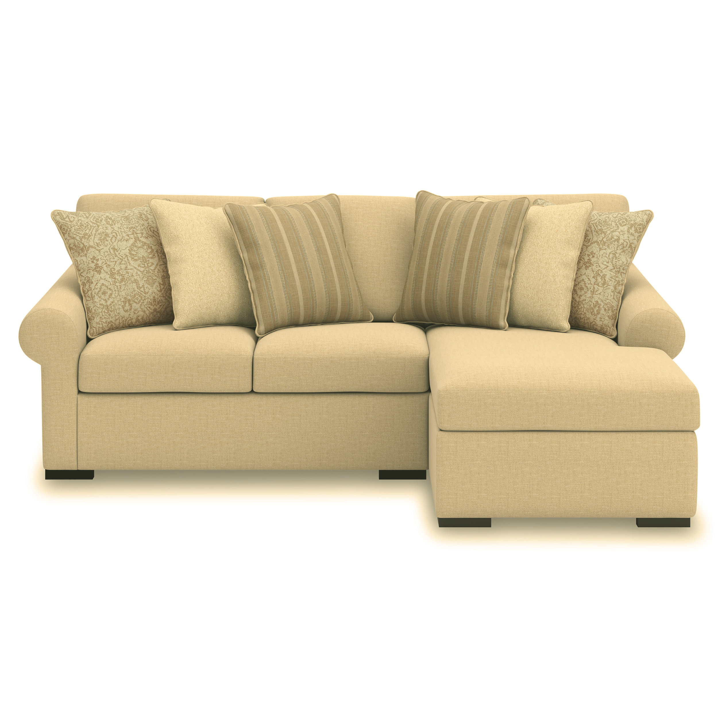 LadyMae Fabric Right 2-Piece L-Shaped Sectional Sofa w/Chaise