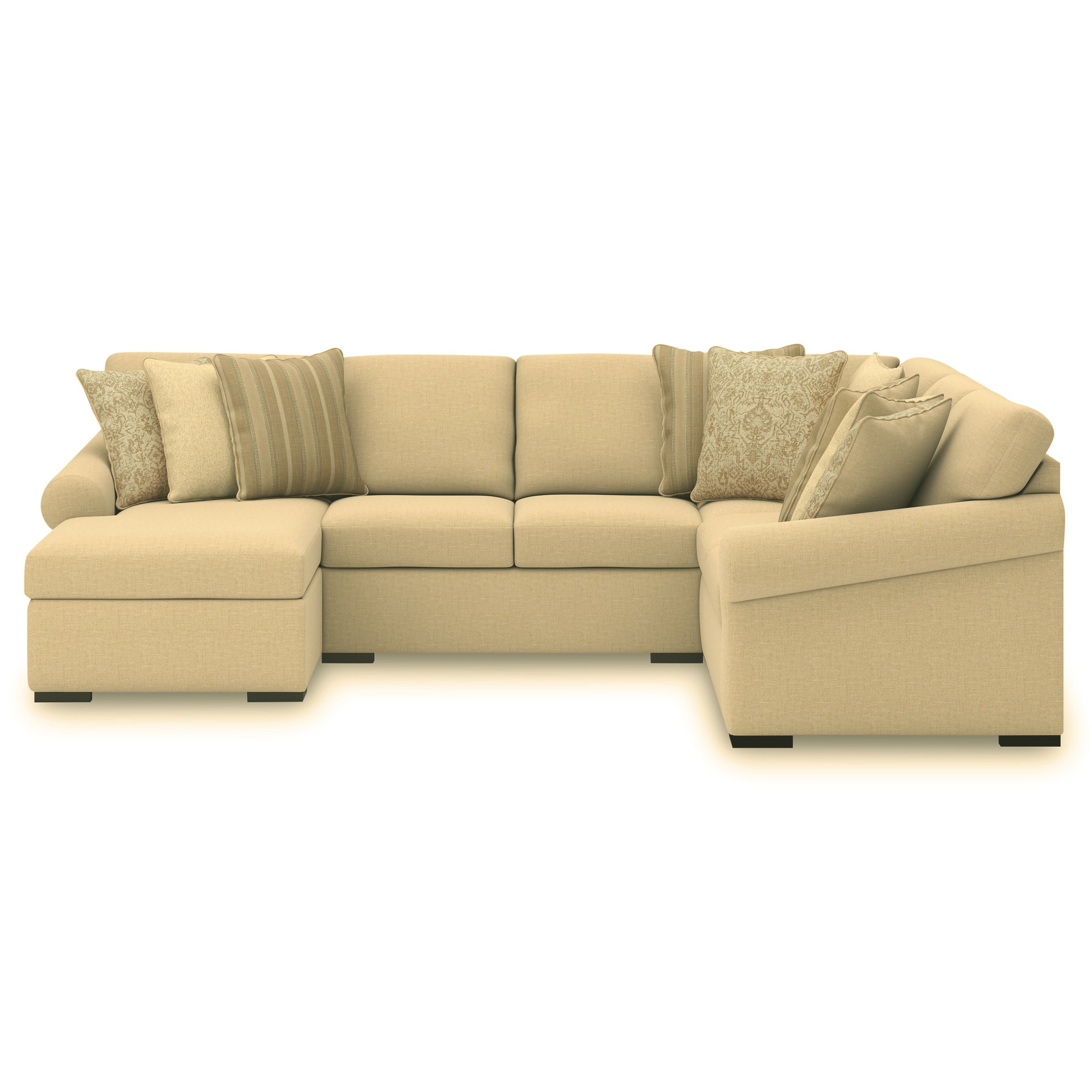 LadyMae Fabric 4-Piece Sectional Sofa w/Left Chaise
