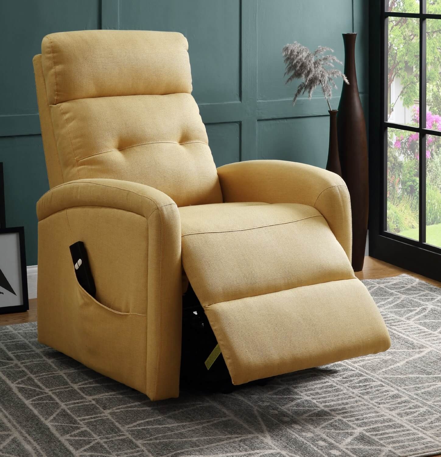 Newat Fabric Linen Recliner w/Power Lift & USB Dock