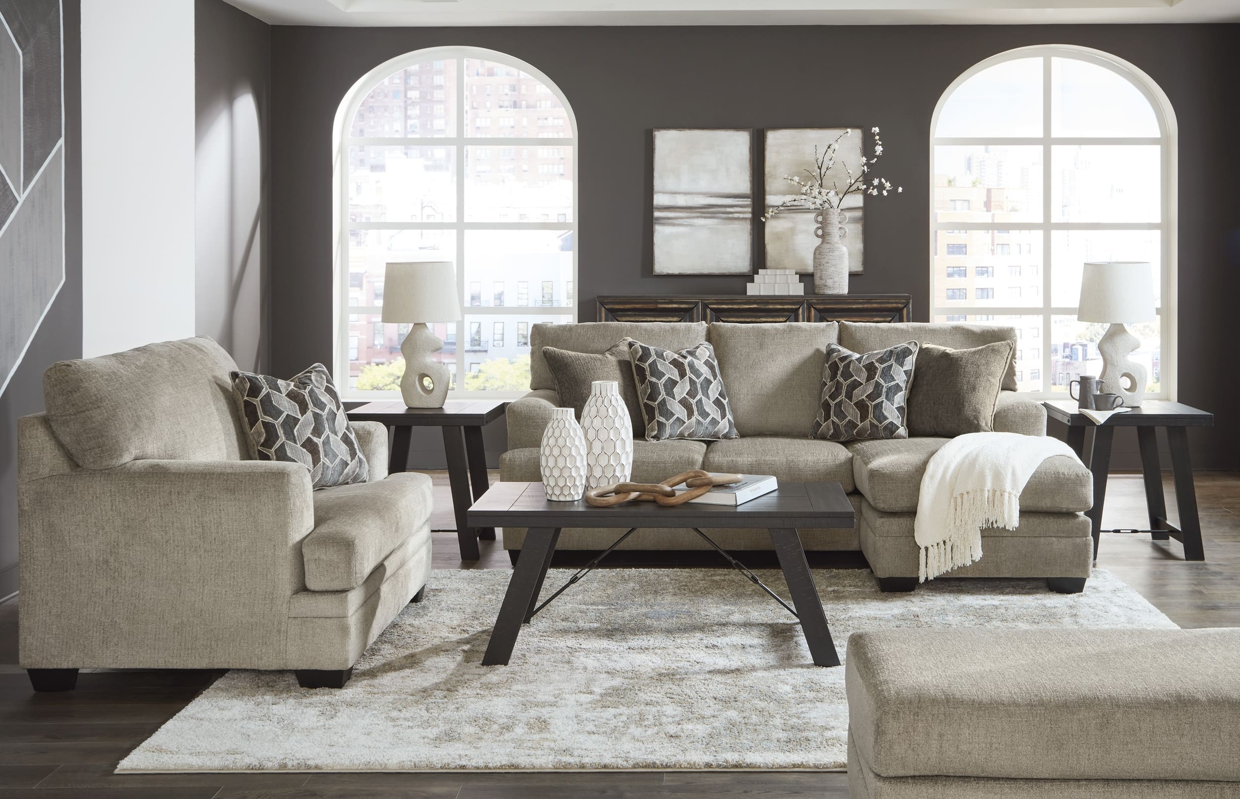 Ashley Stonemeade Sofa, Loveseat And Center Table