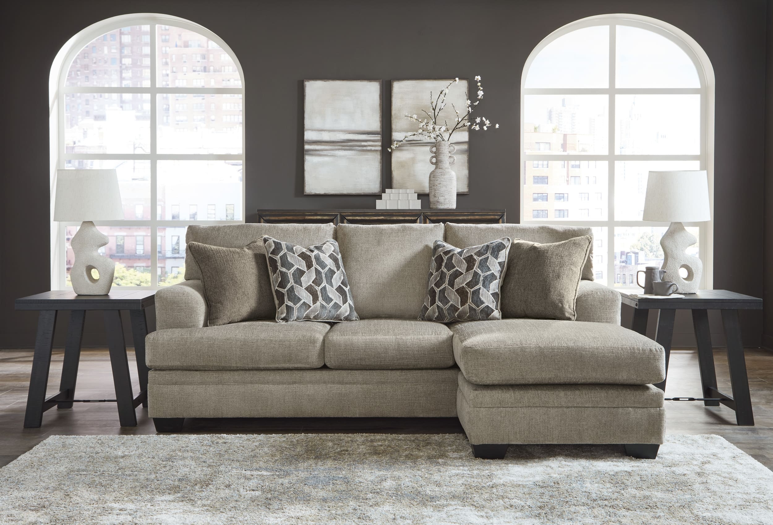 Stonemeade Polyester L-Shaped Sectional Sofa w/Reversible Chaise