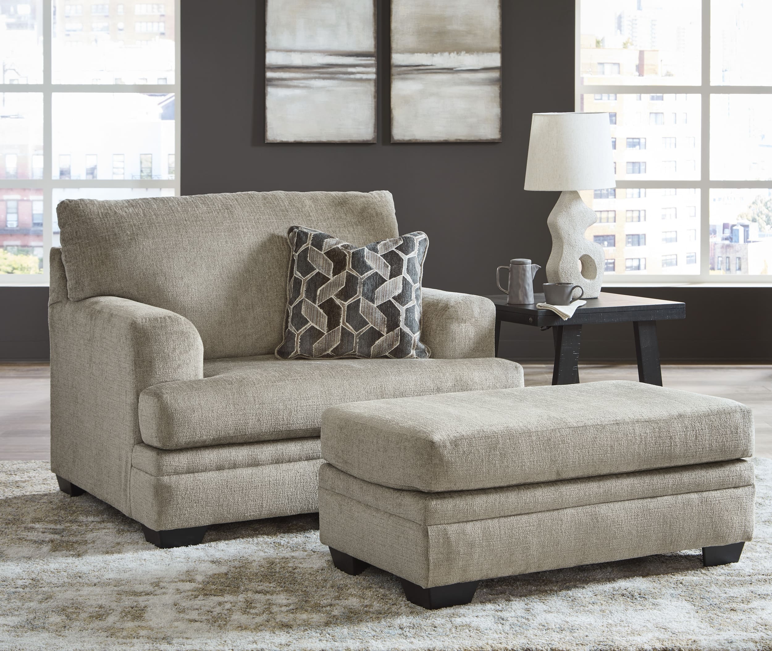 Ashley Stonemeade Oversized Chair And Ottoman