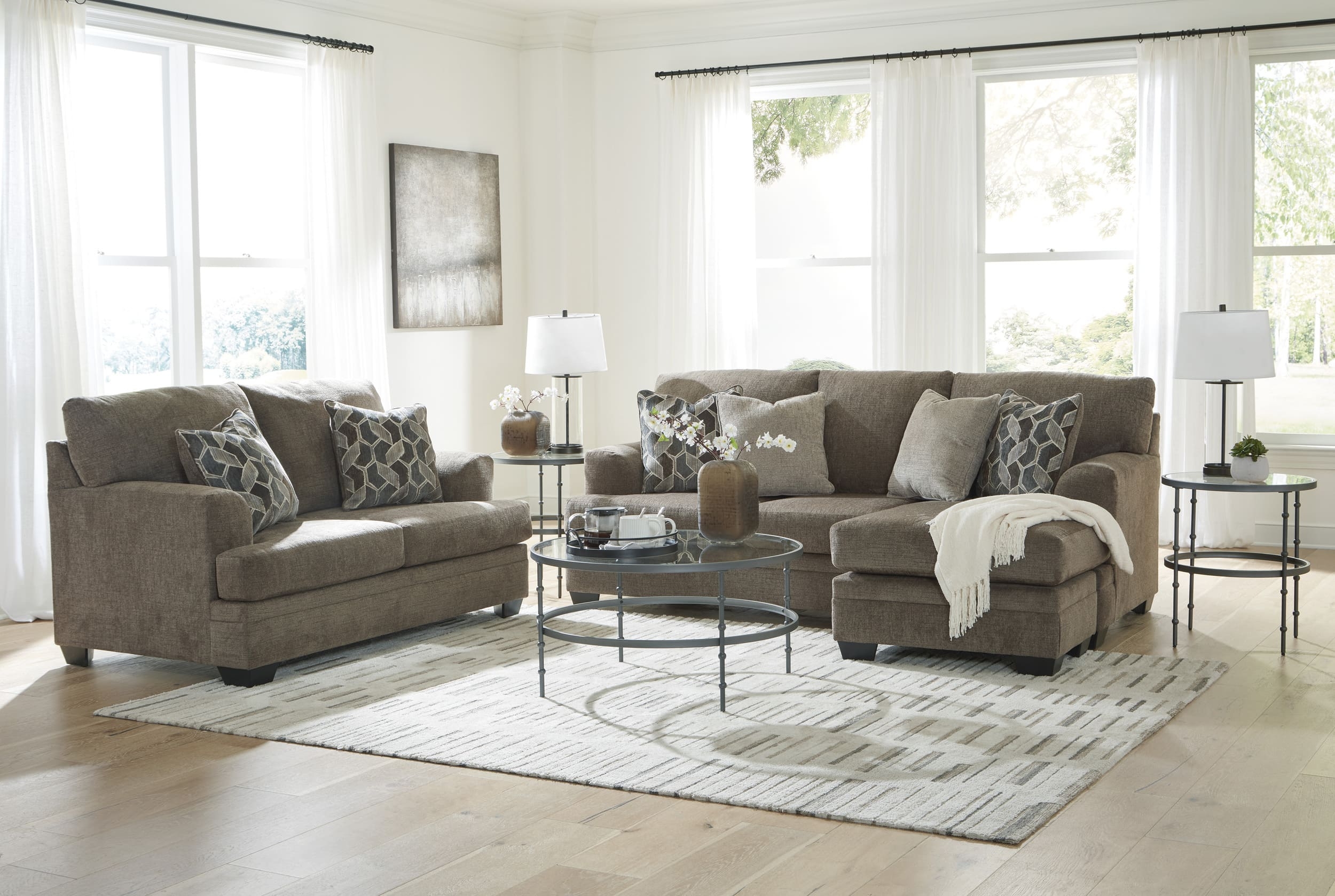 Ashley Nutmeg Stonemeade Sofa And Loveseat
