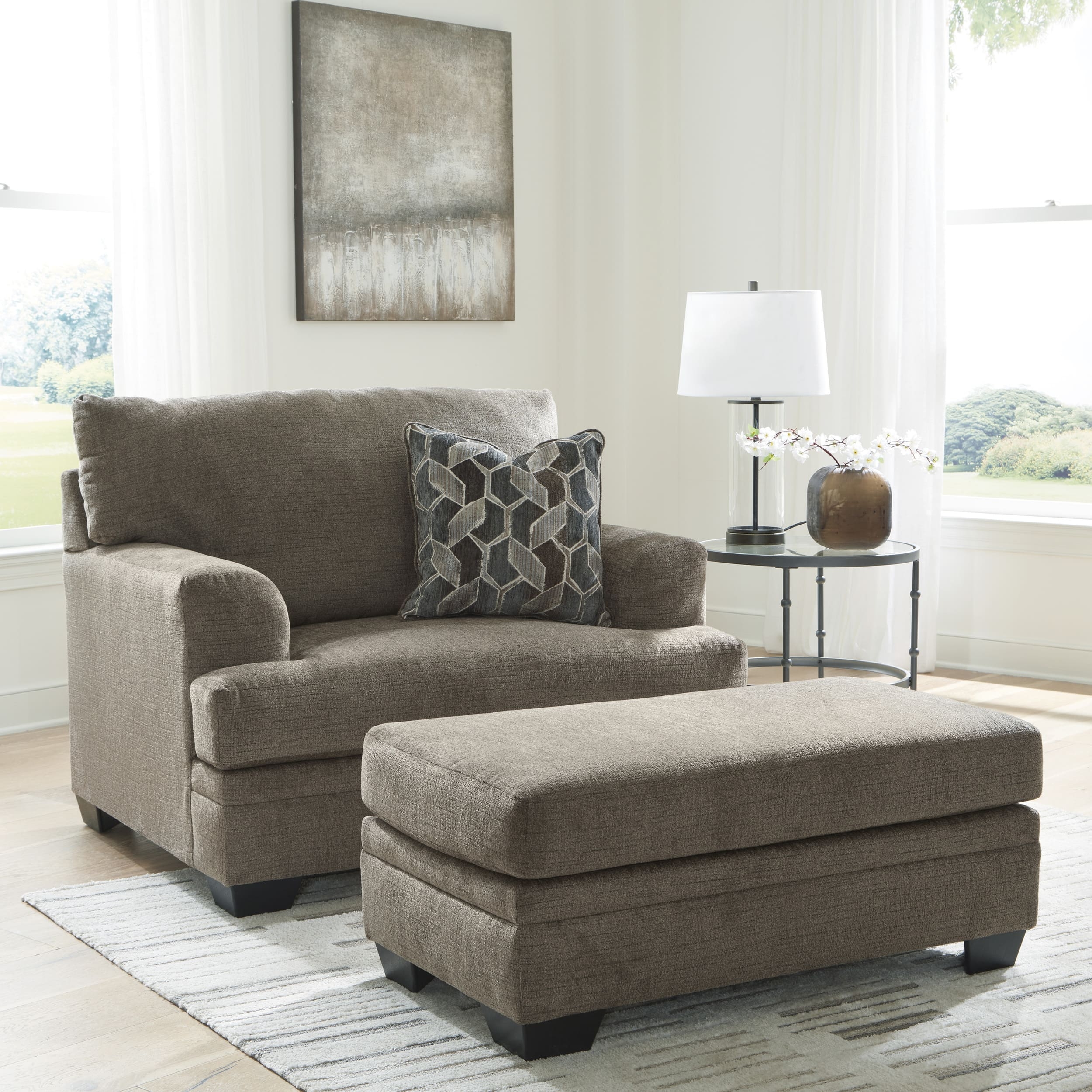 Ashley Stonemeade Nutmeg Sofa And Ottoman