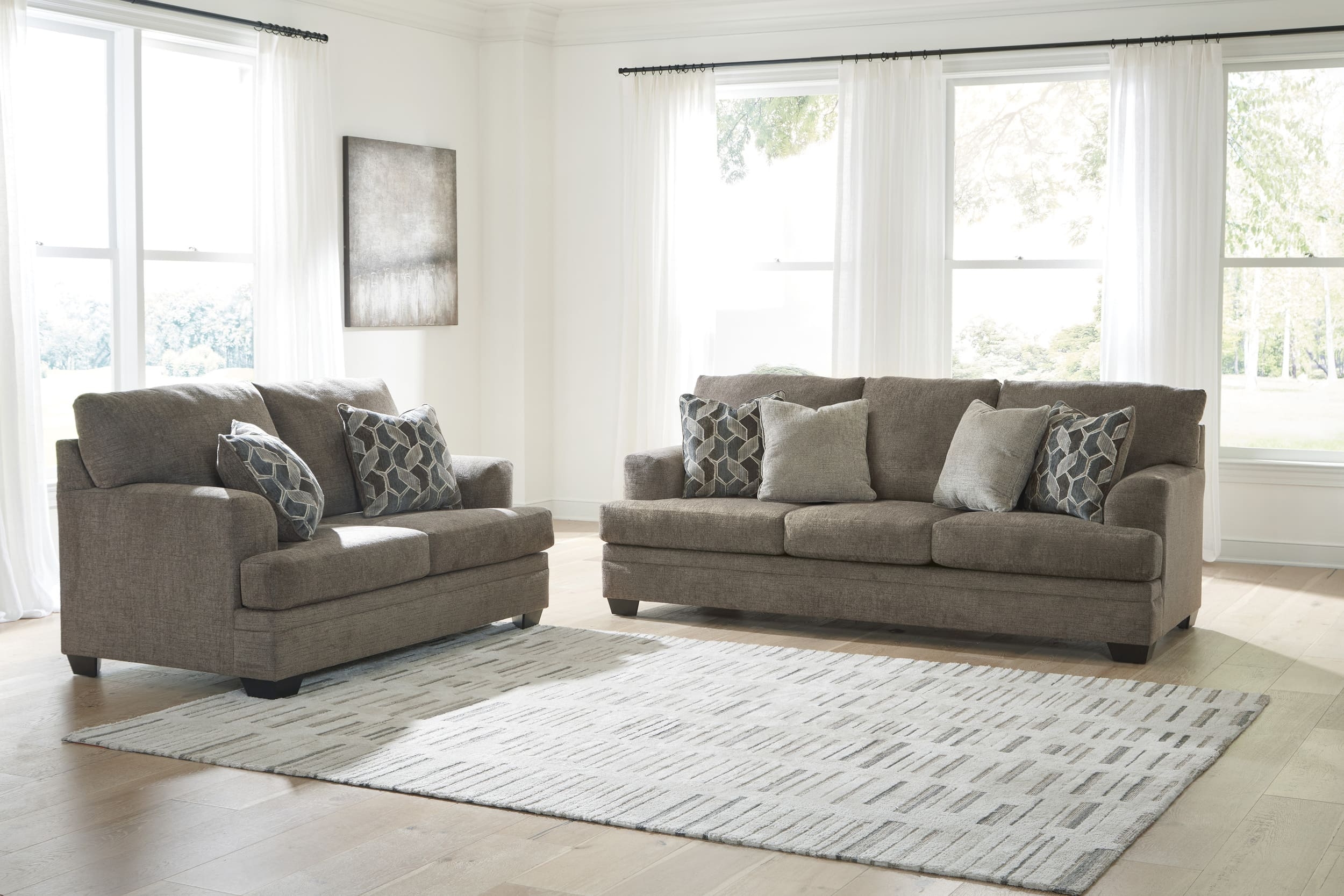 Ashley Stonemeade Polyester Sofa And Loveseat