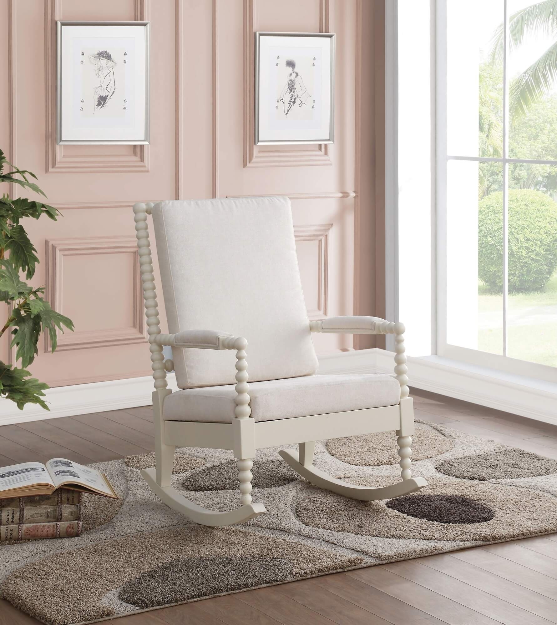 Tristin Fabric/Wood Rocking Chair