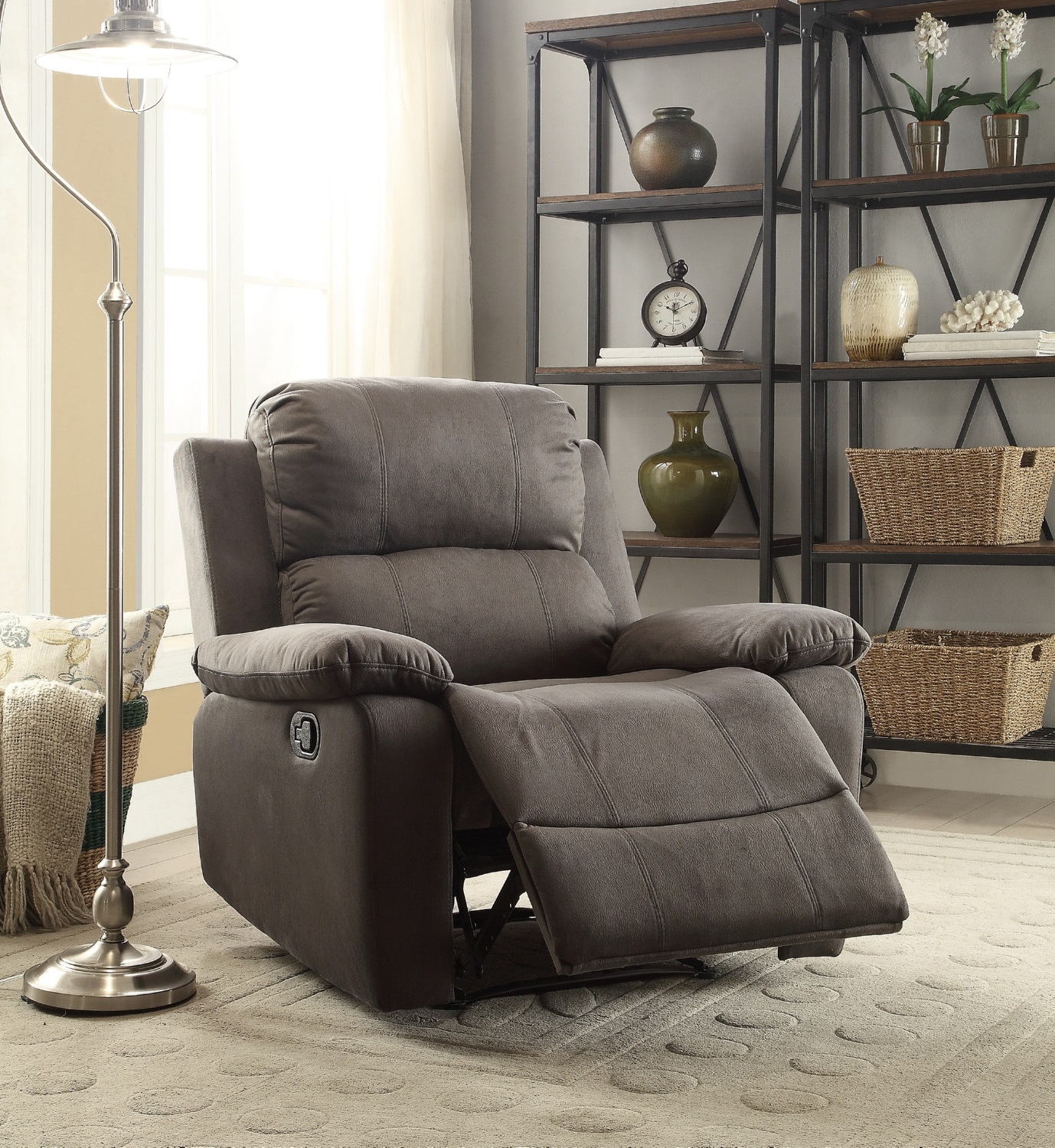 Bina Polished Microfiber Recliner