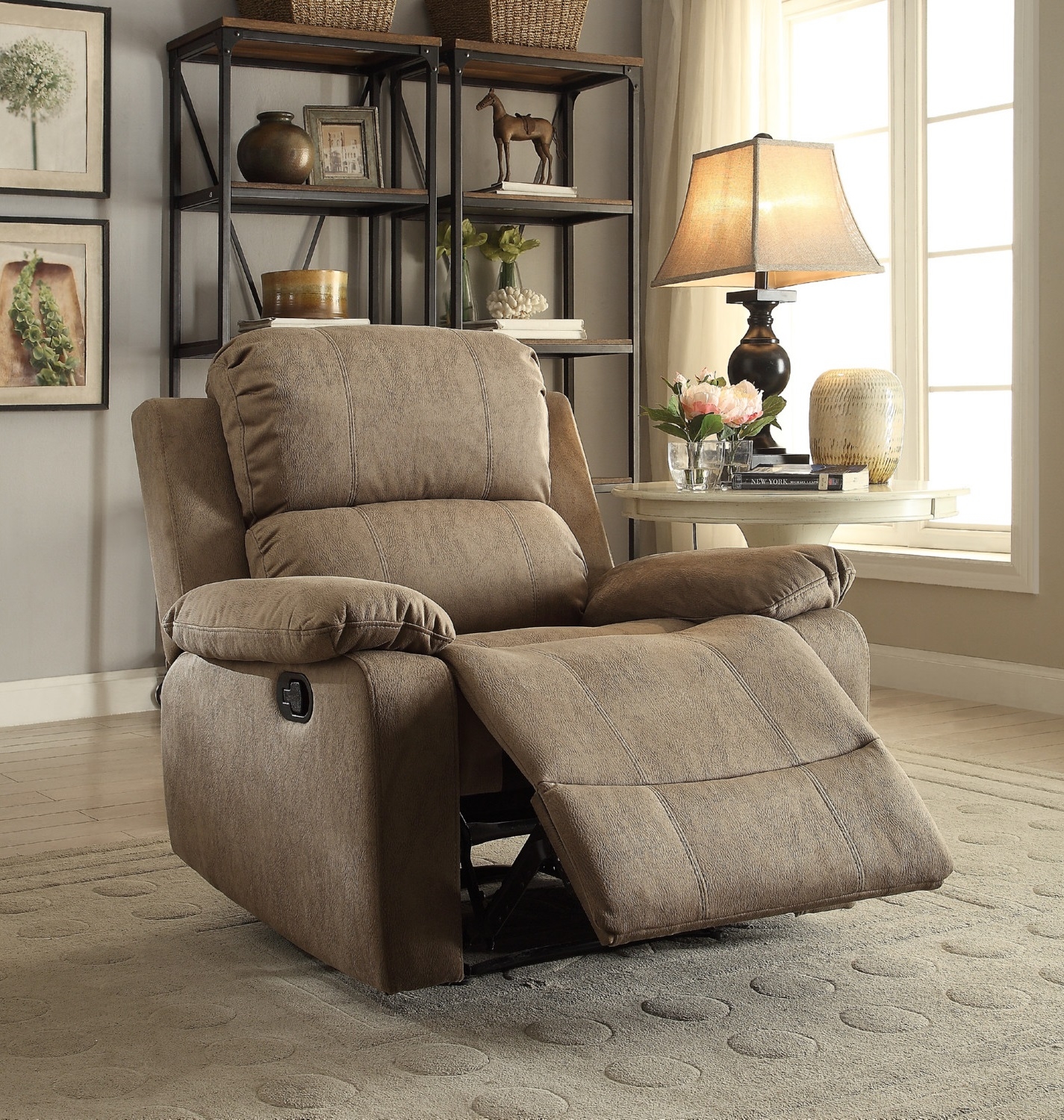 Bina Polished Microfiber Recliner