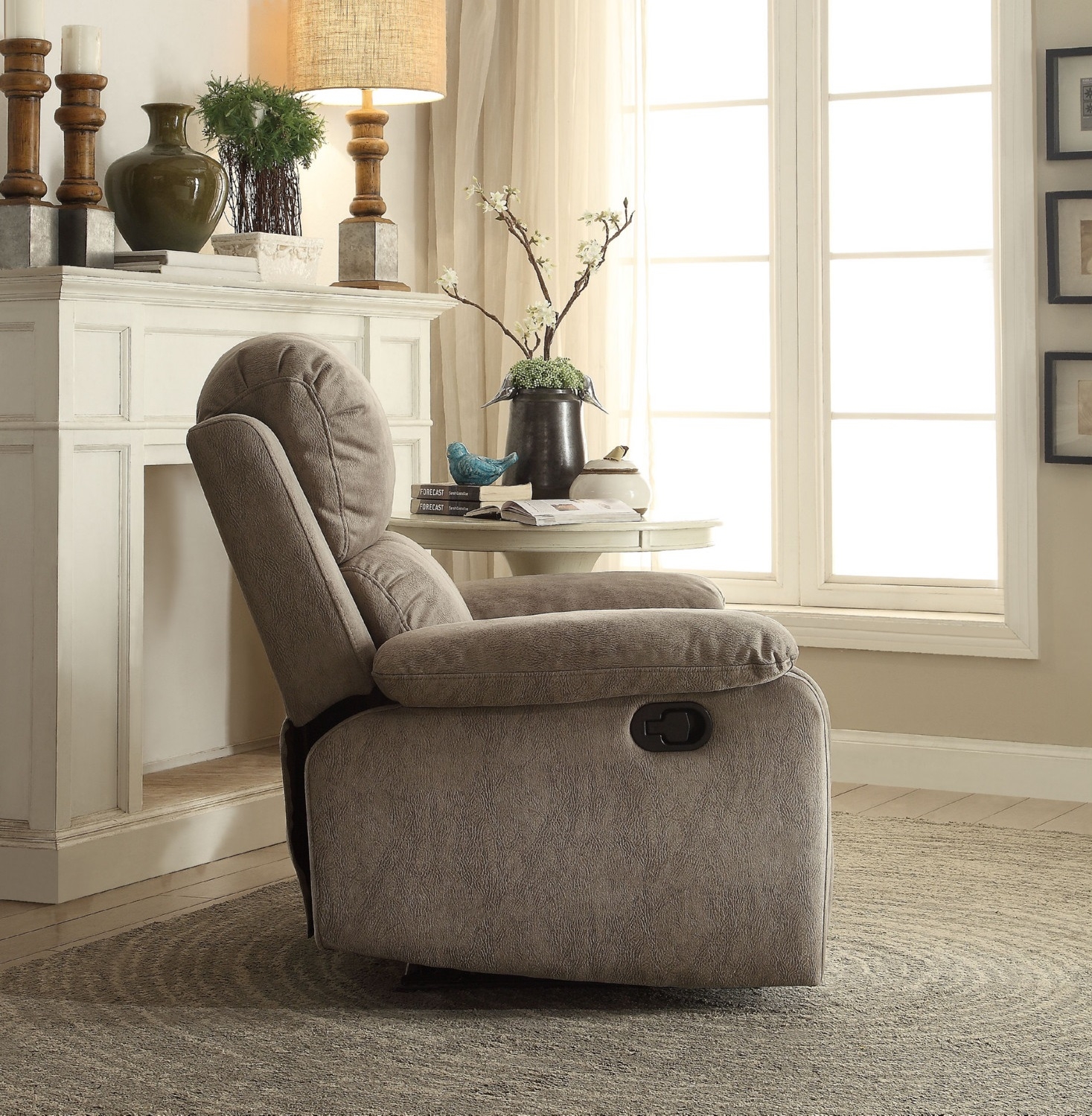 Bina Polished Microfiber Recliner