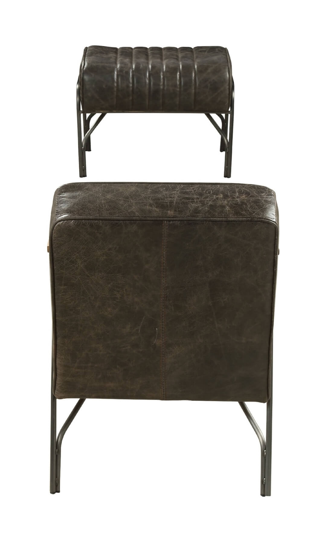 Sarahi Top Grain Leather Accent Chair & Ottoman Set