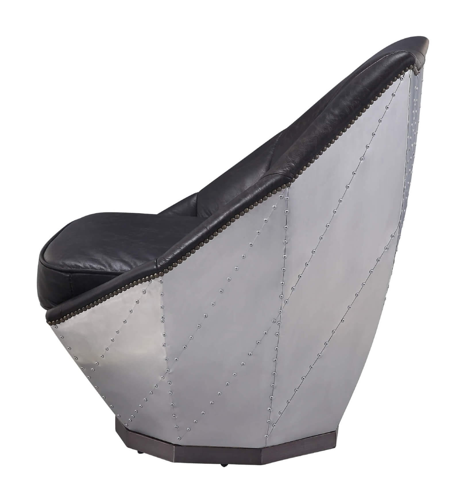 Brancaster 59622 Distress Top Grain Leather/Aluminum Accent Chair